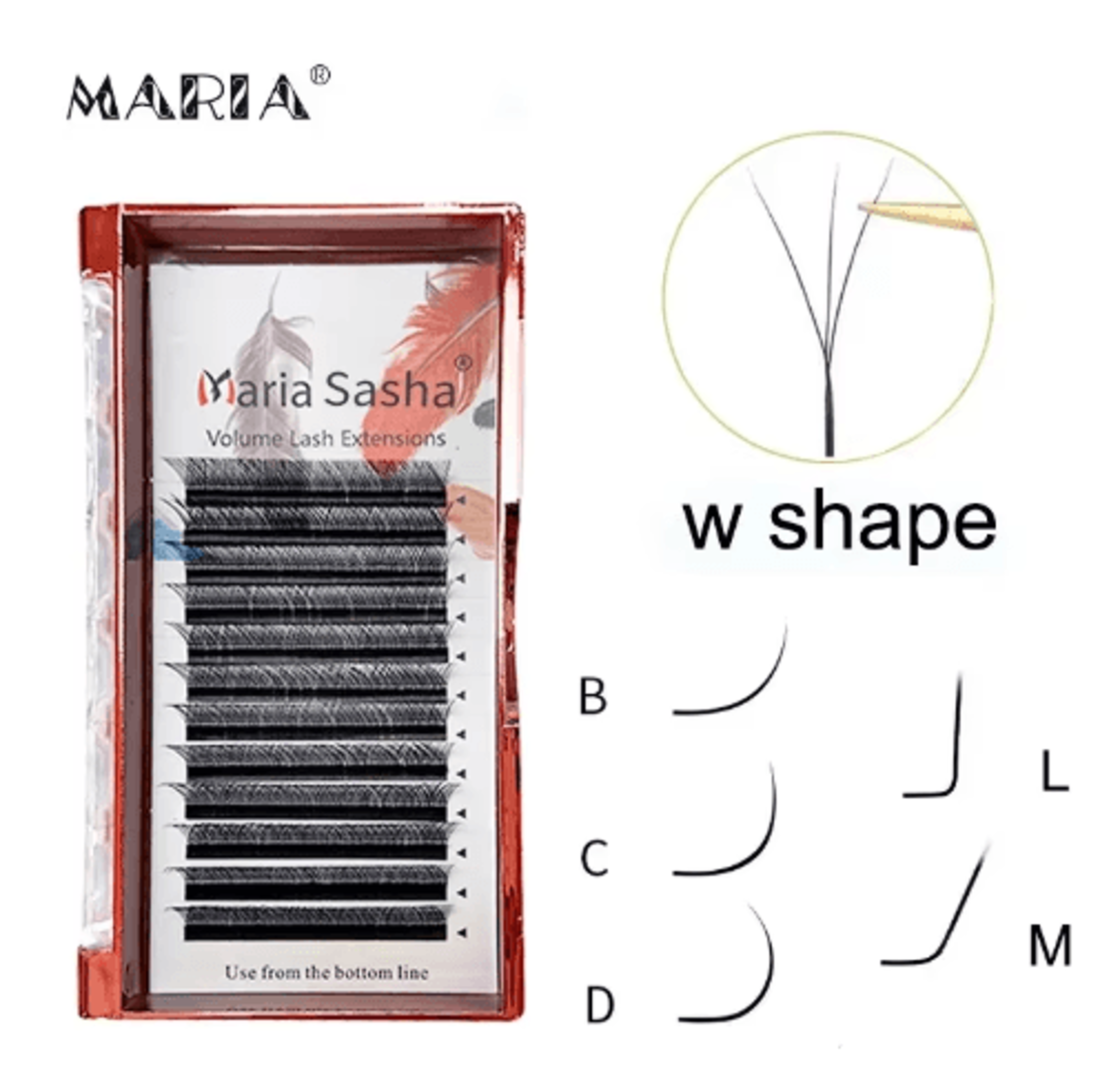 MARIA 3D W Shaped Soft Lash Extensions 007 Easy Fan Y Clusters Wholesale Private Label 5