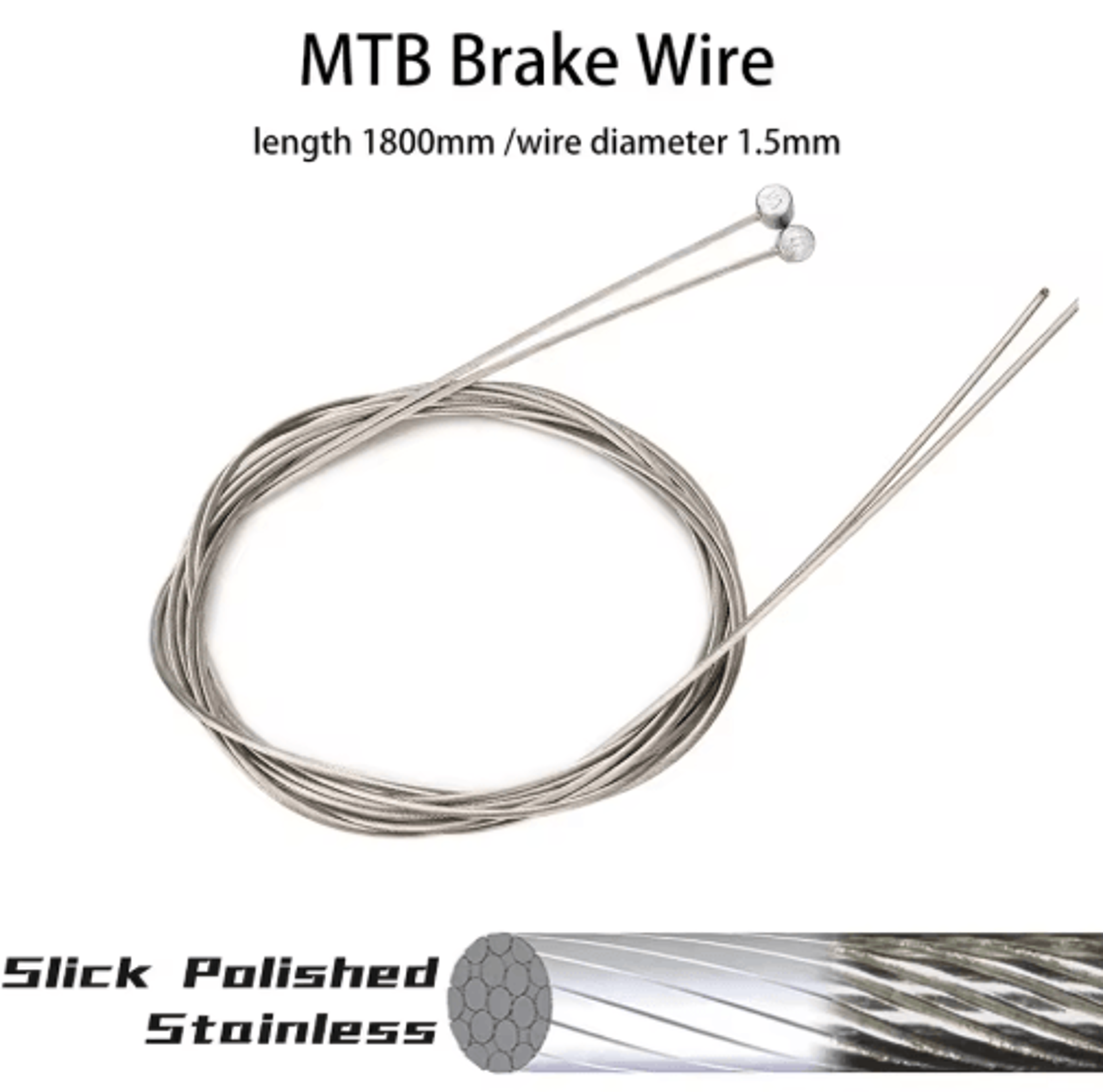 ZTTO Stainless Steel Bicycle Shift  Brake Inner Cable  UltraSmooth 2100mm 1