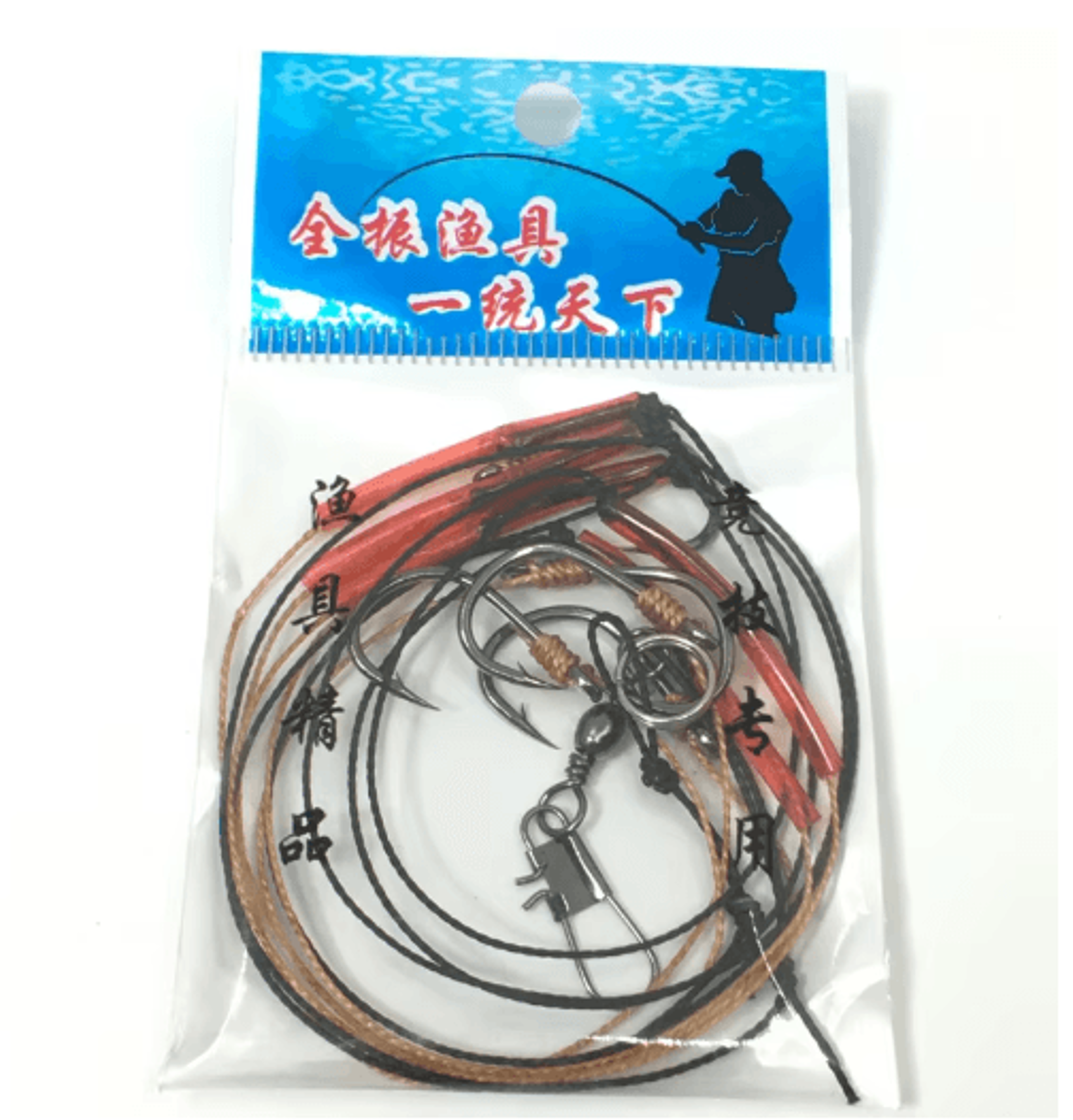 WhKMRESA HighCarbon Steel Fishing Hook Rig Set With Swivels  Lure Strings 514 1