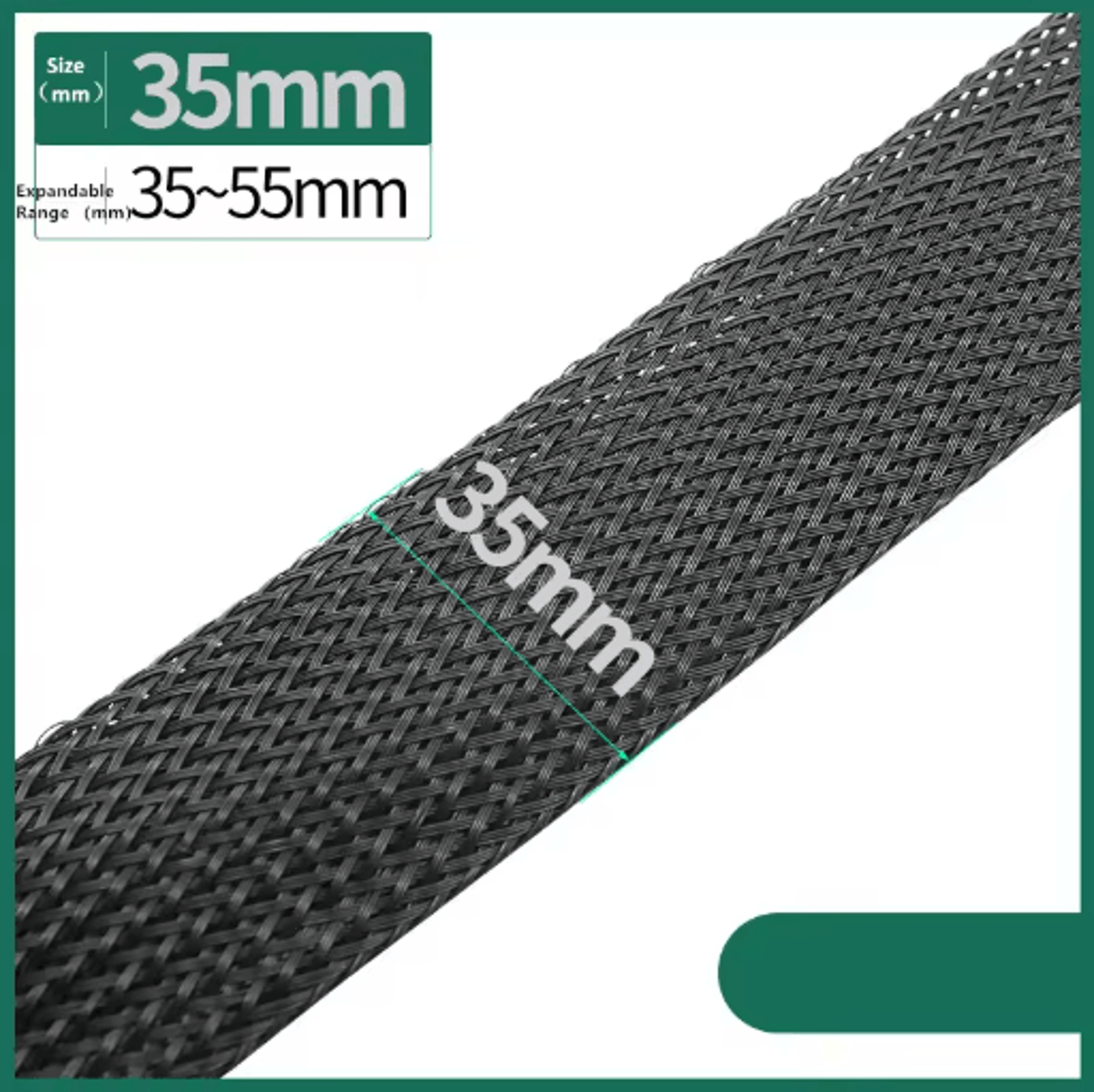 Black PET Braided Cable Sleeving Expandable Wire Protection Sleeve 4 To 25mm 1 Yo 50m 4