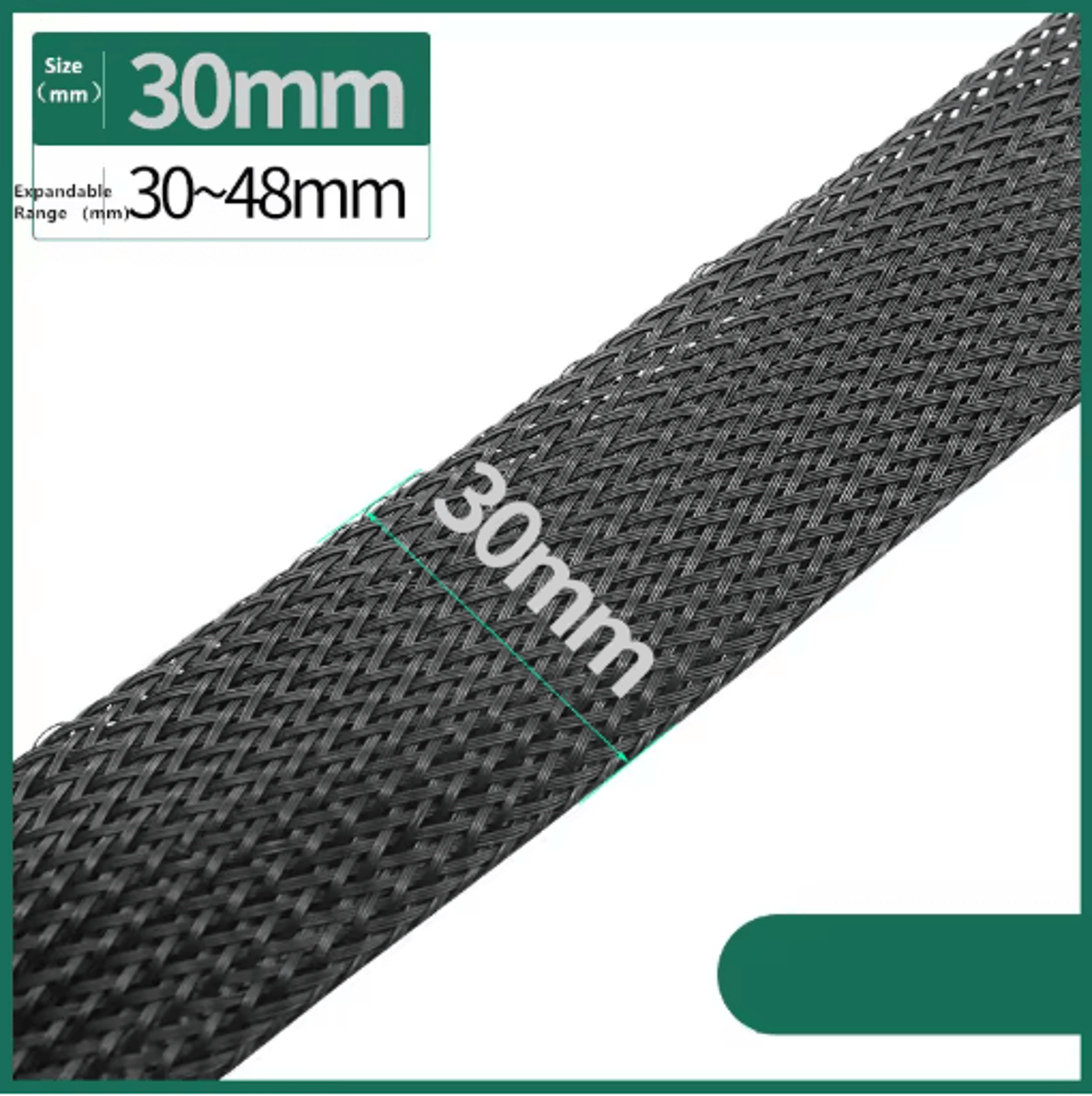 Black PET Braided Cable Sleeving Expandable Wire Protection Sleeve 4 To 25mm 1 Yo 50m 5