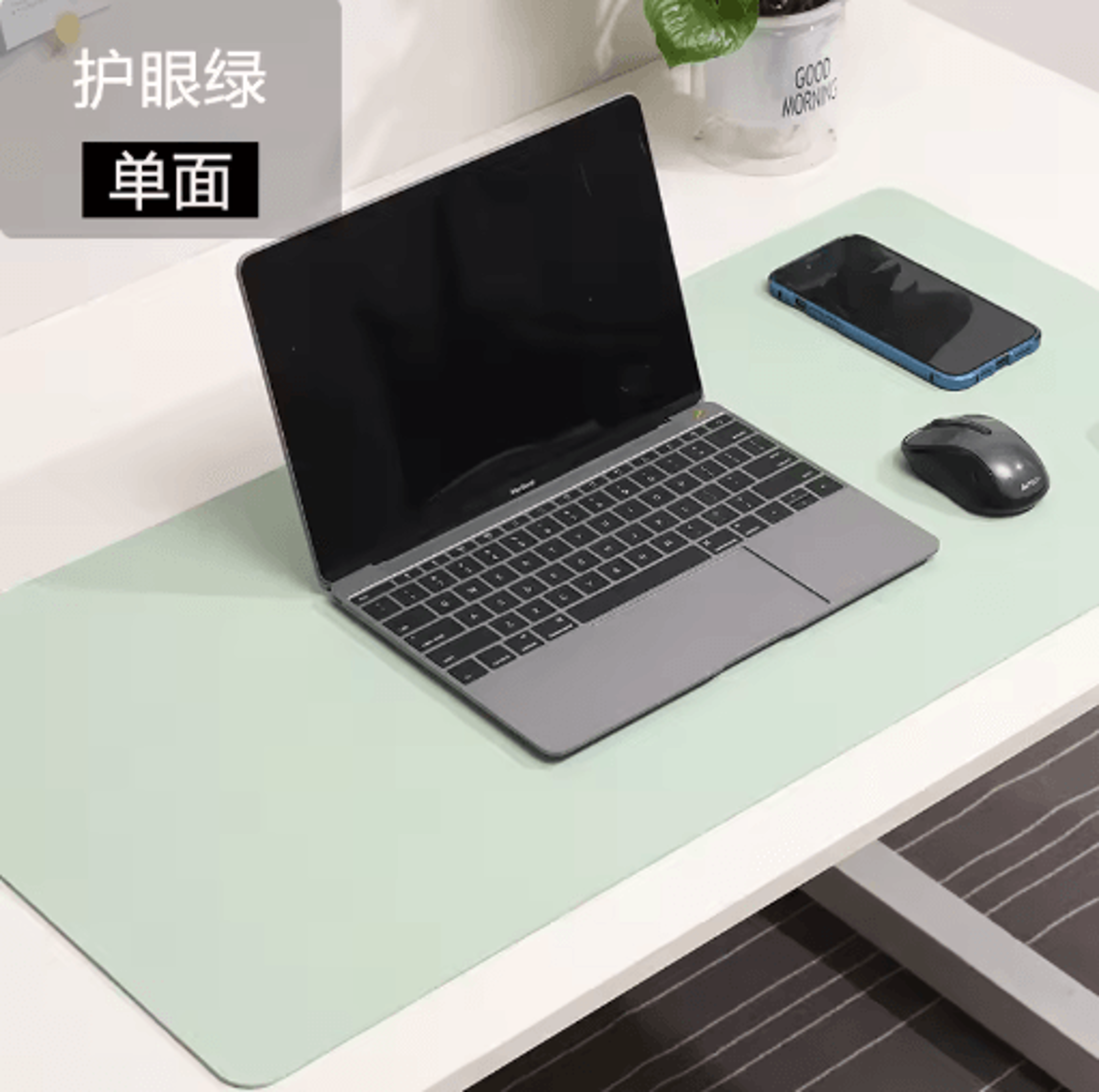 White PU Suede Desk Mat And Mouse Pad Large Non Slip Waterproof Desk Pad 6