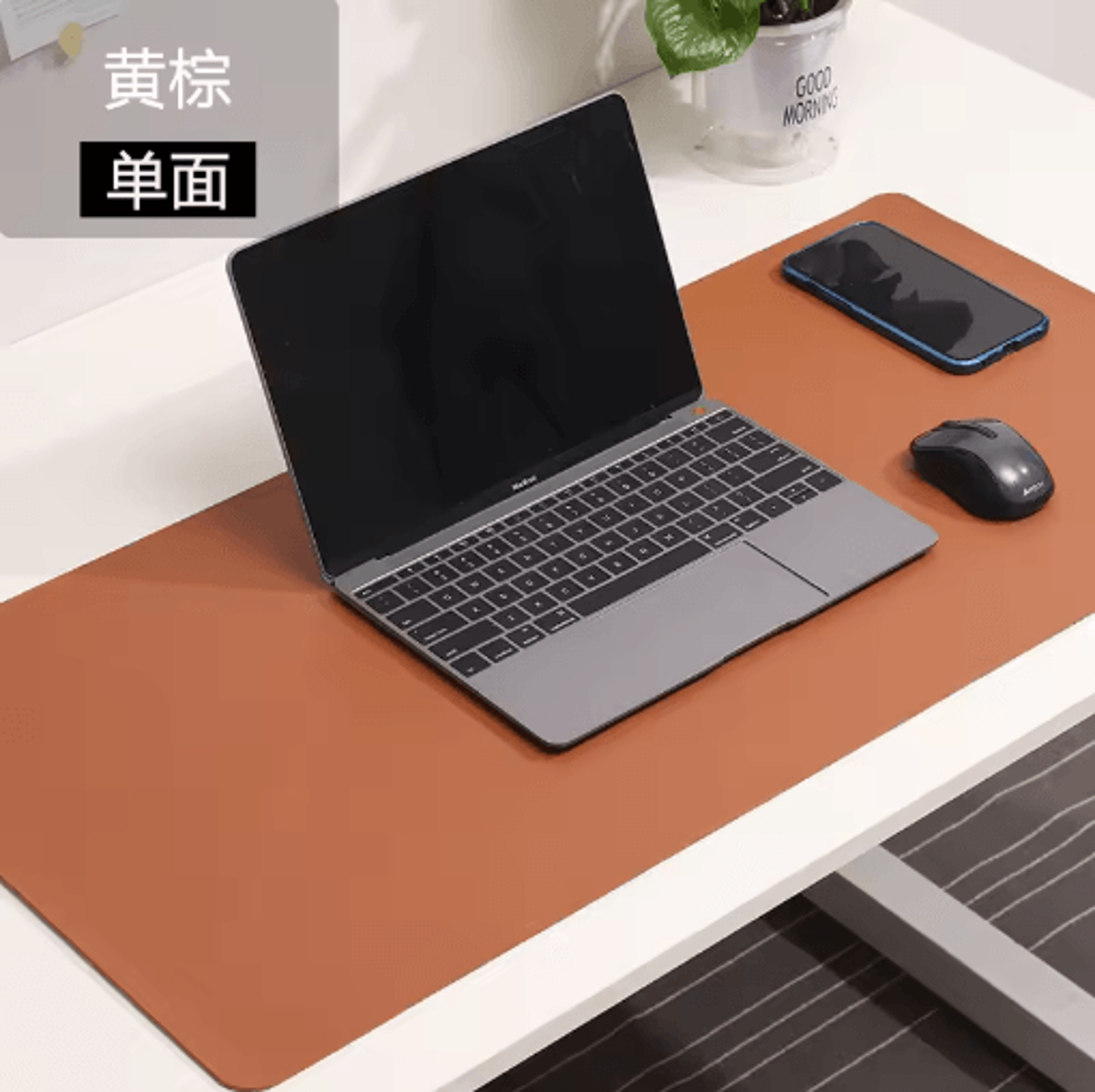 White PU Suede Desk Mat And Mouse Pad Large Non Slip Waterproof Desk Pad 9