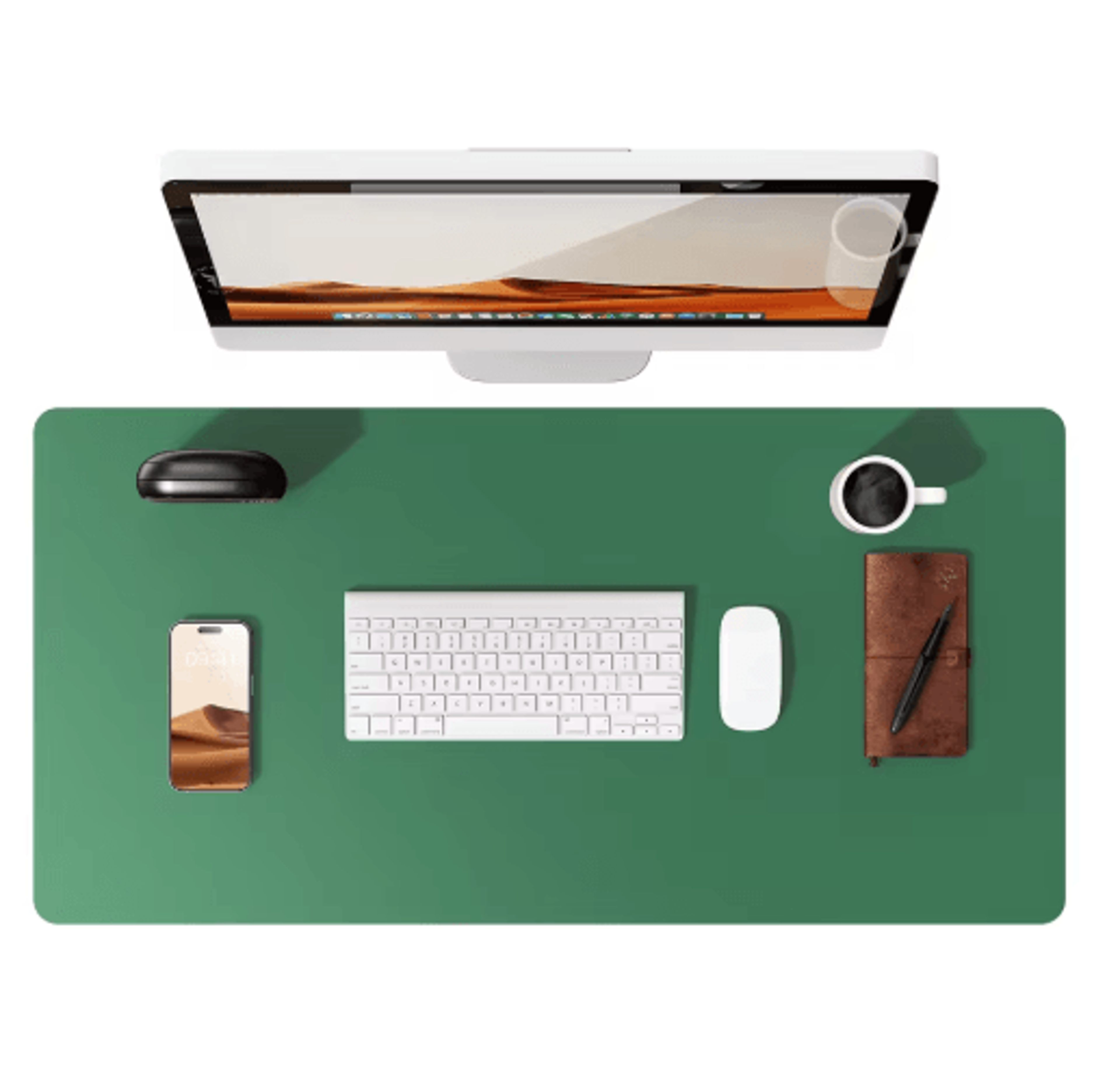Large PU Leather Desk Pad Protector Non Slip Office Desk Mat For Laptop And Mouse 1