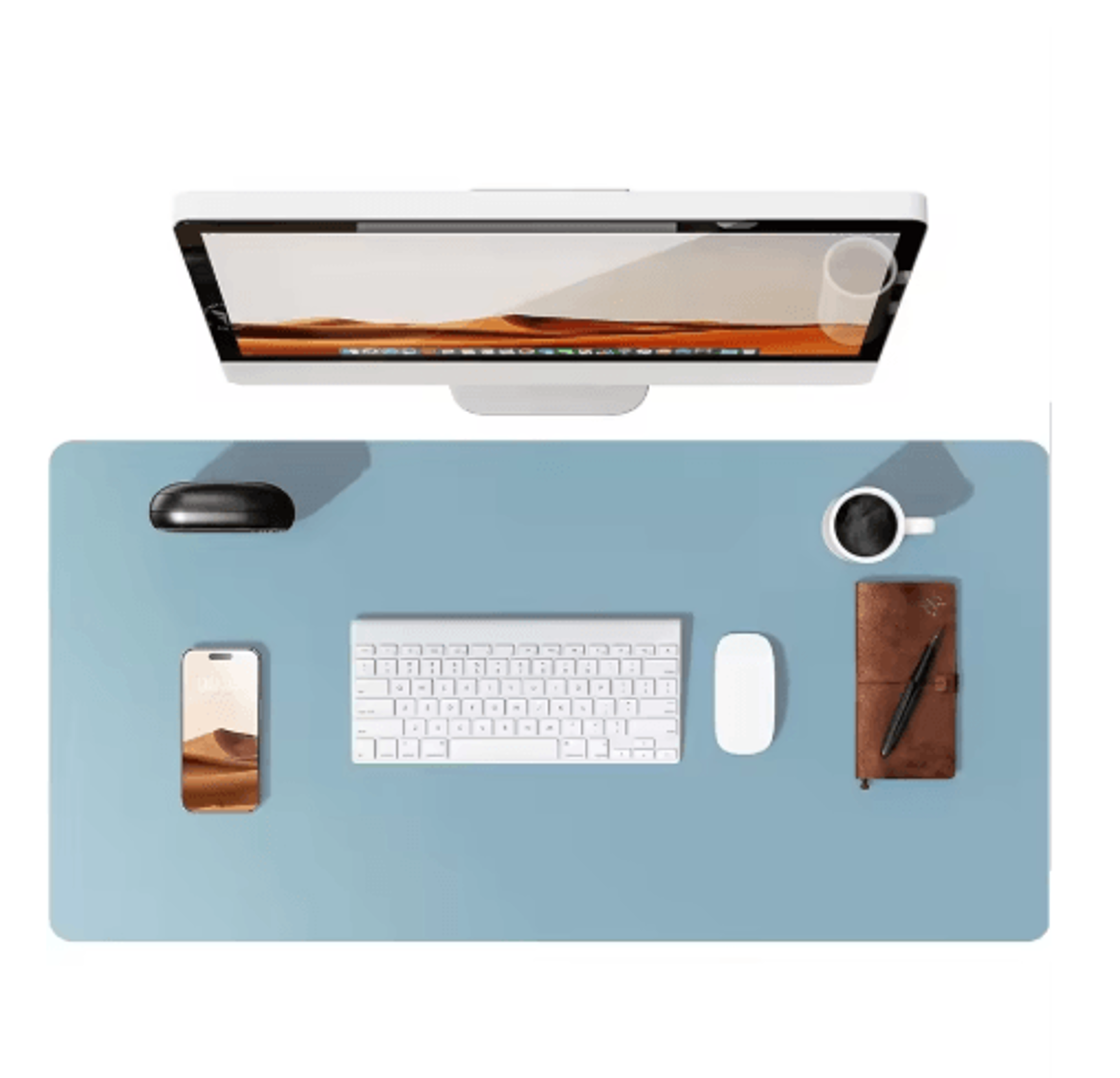 Large PU Leather Desk Pad Protector Non Slip Office Desk Mat For Laptop And Mouse 14