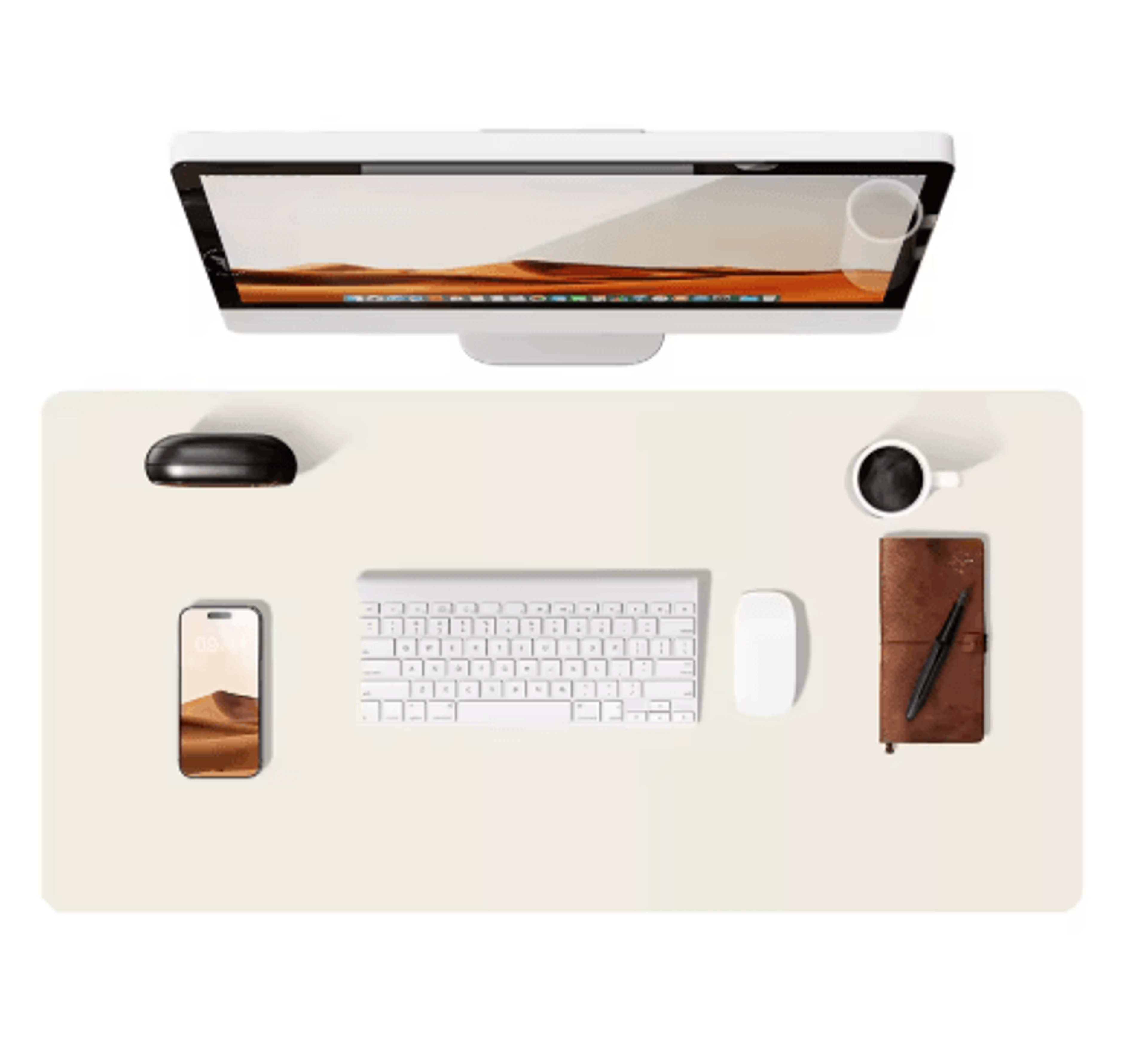 Large PU Leather Desk Pad Protector Non Slip Office Desk Mat For Laptop And Mouse 21