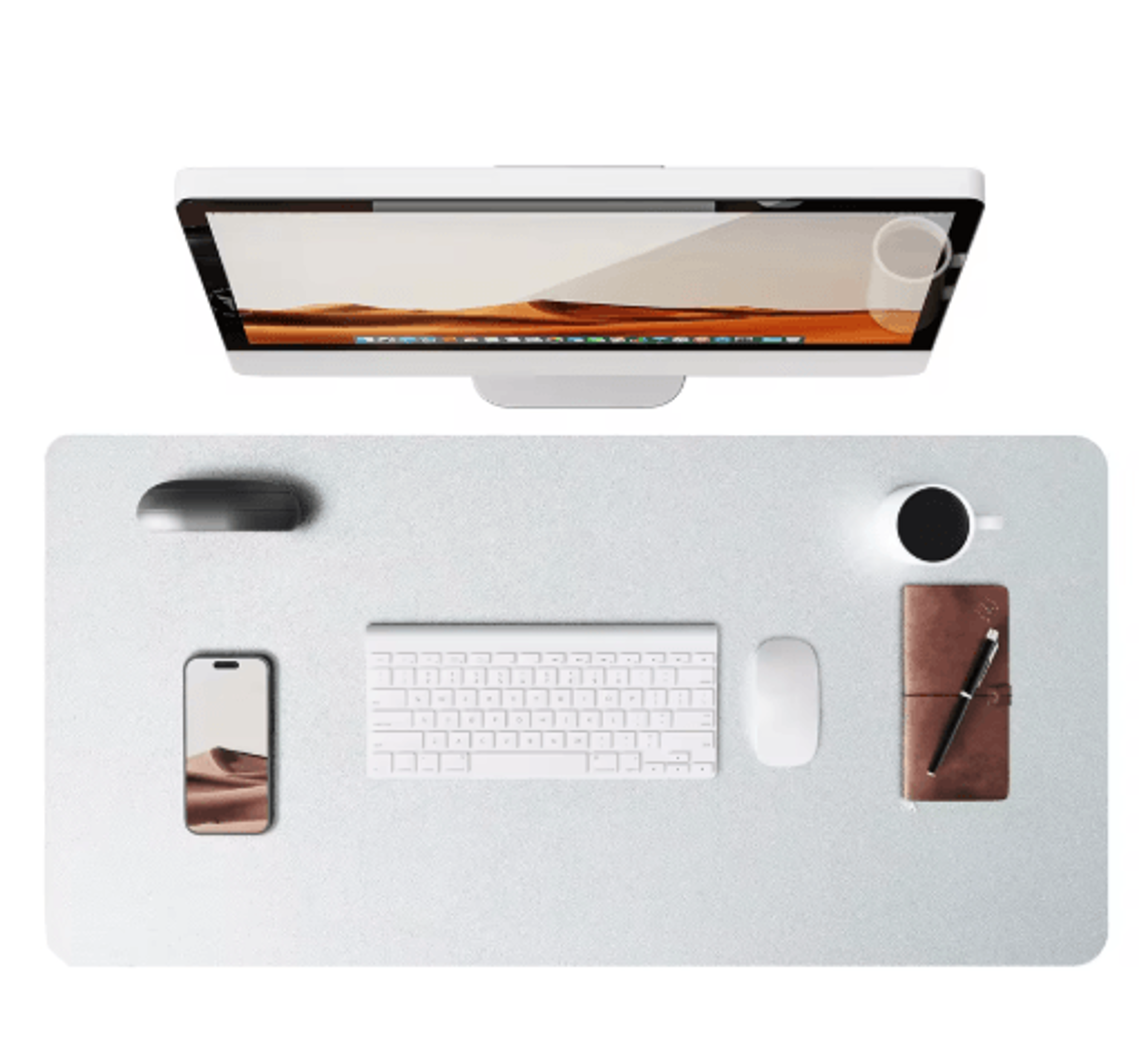 Large PU Leather Desk Pad Protector Non Slip Office Desk Mat For Laptop And Mouse 22