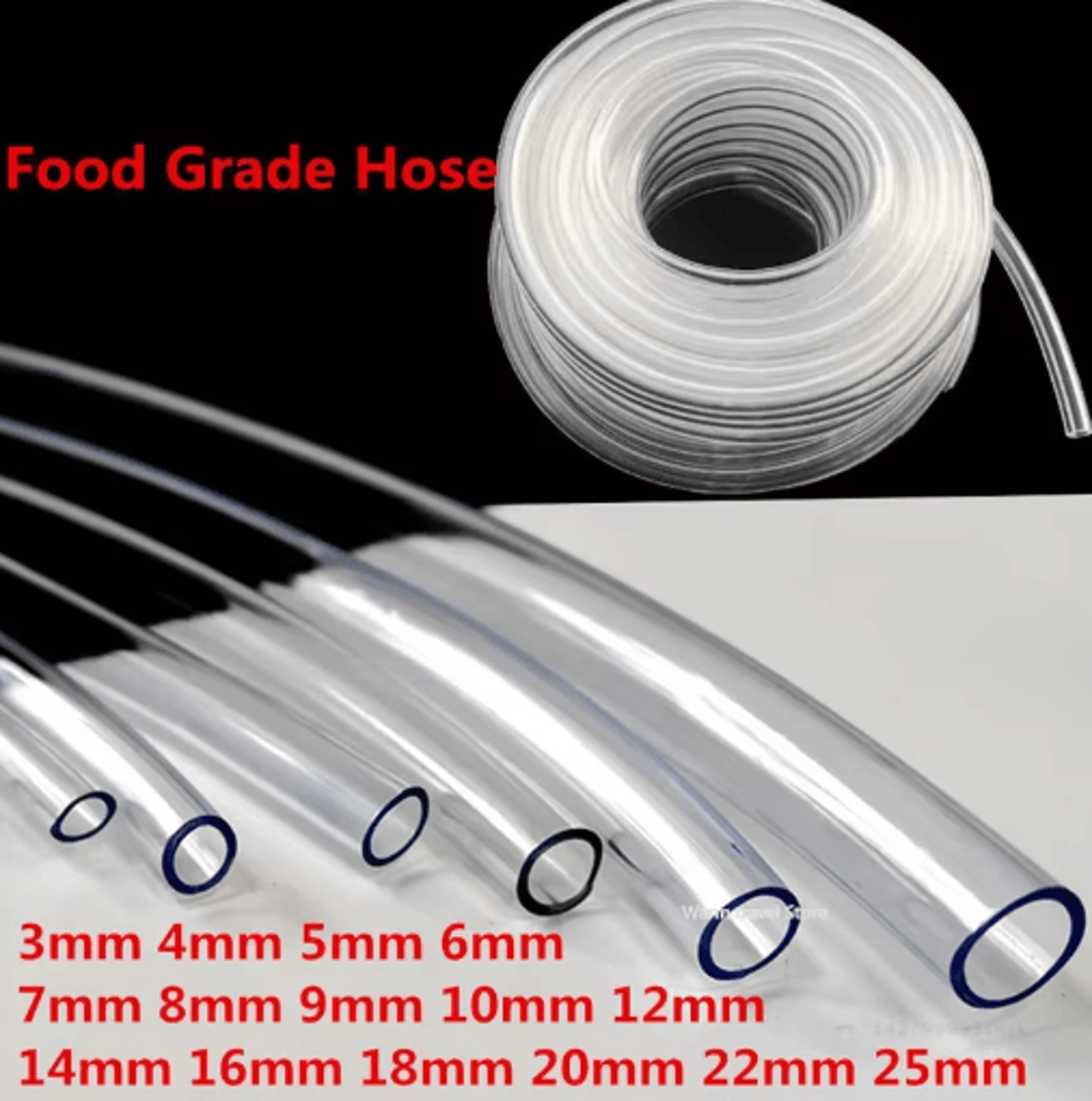 Transparent FoodGrade PVC Hose Pipe 412mm For Aquarium Pump  General Use 0