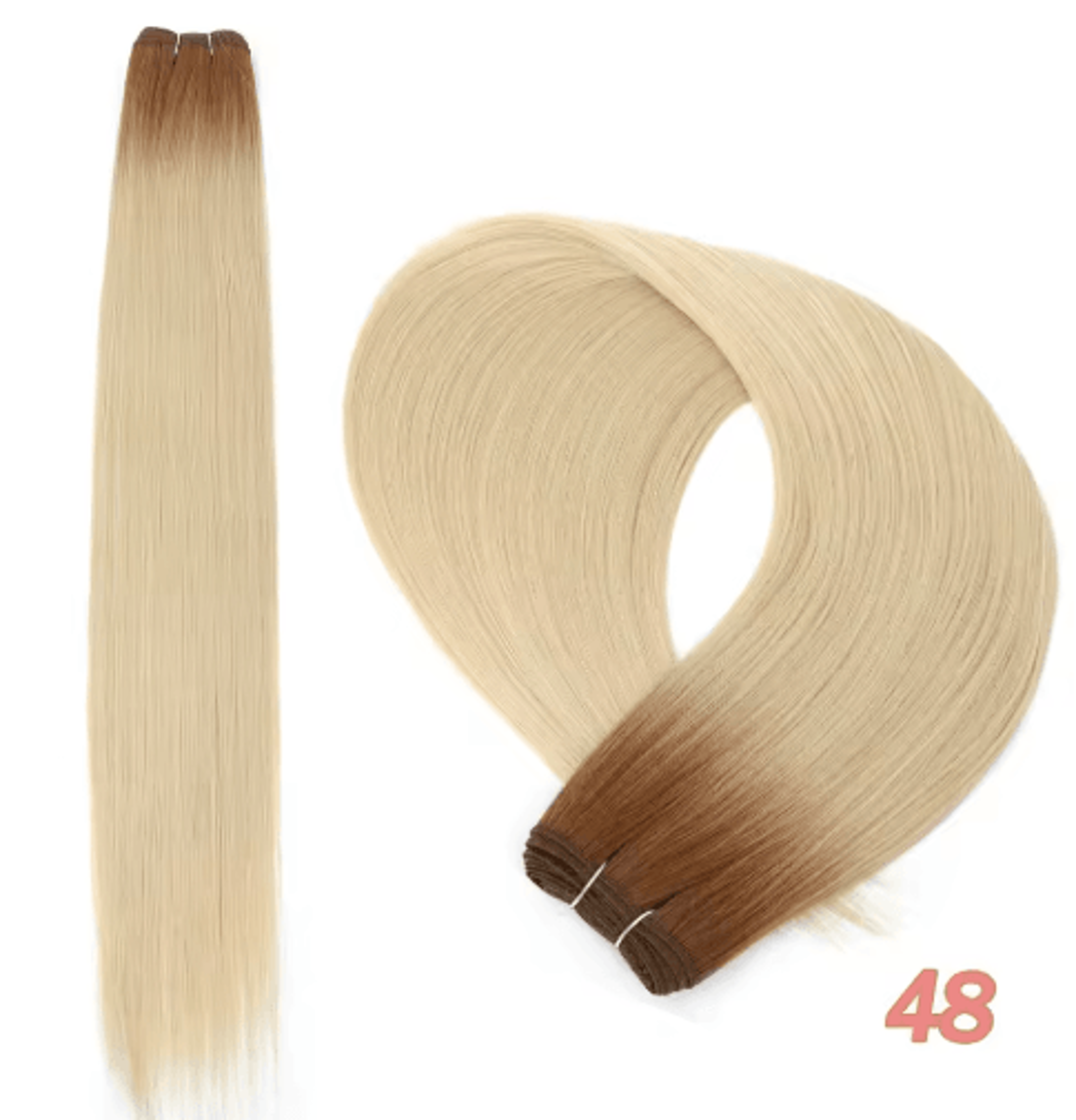 32Inch Ombre Straight Synthetic Hair Bundle 200g HighTemperature Fiber 27613 Brown Grey M618 13