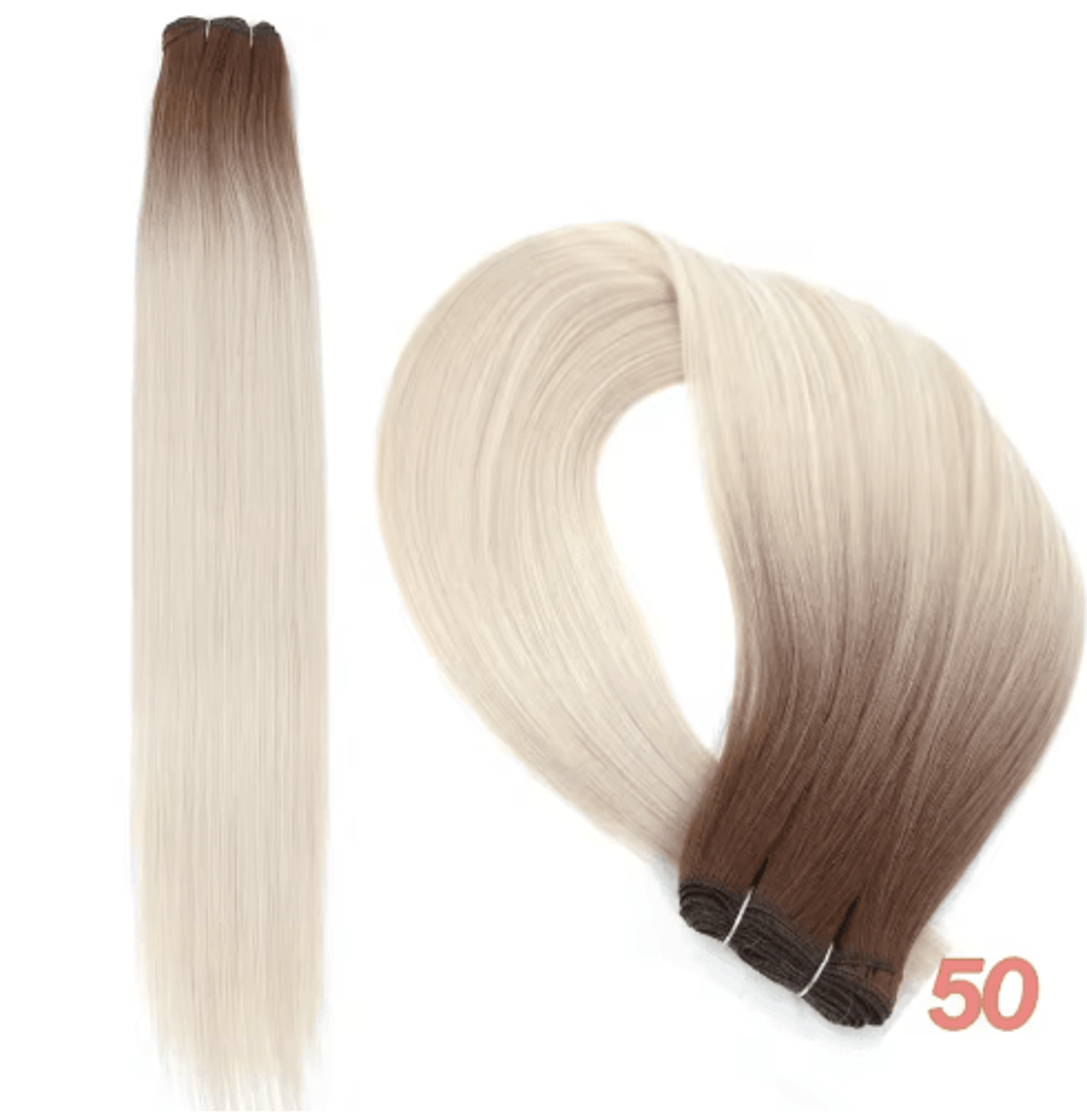 32Inch Ombre Straight Synthetic Hair Bundle 200g HighTemperature Fiber 27613 Brown Grey M618 15