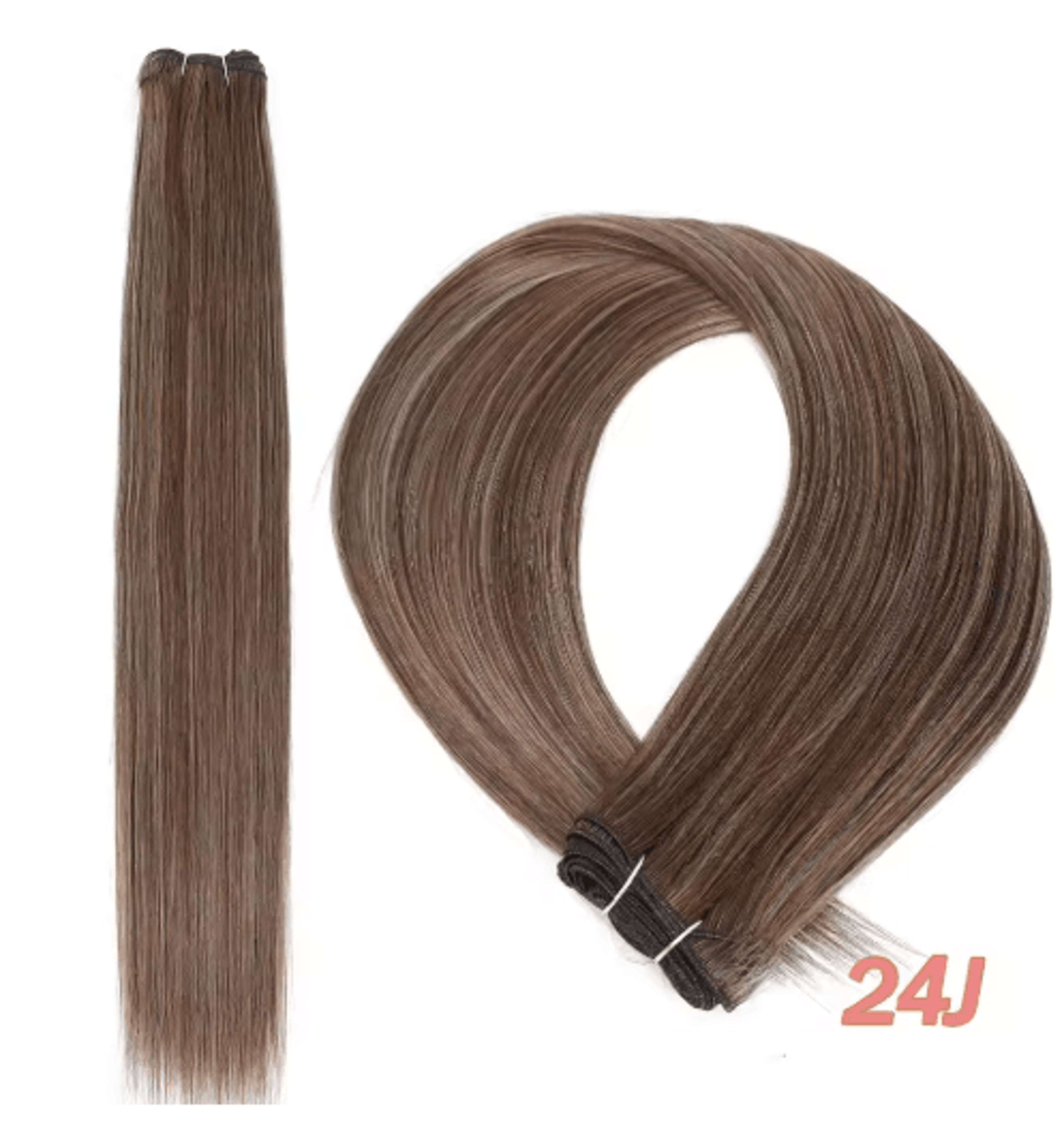 32Inch Ombre Straight Synthetic Hair Bundle 200g HighTemperature Fiber 27613 Brown Grey M618 26