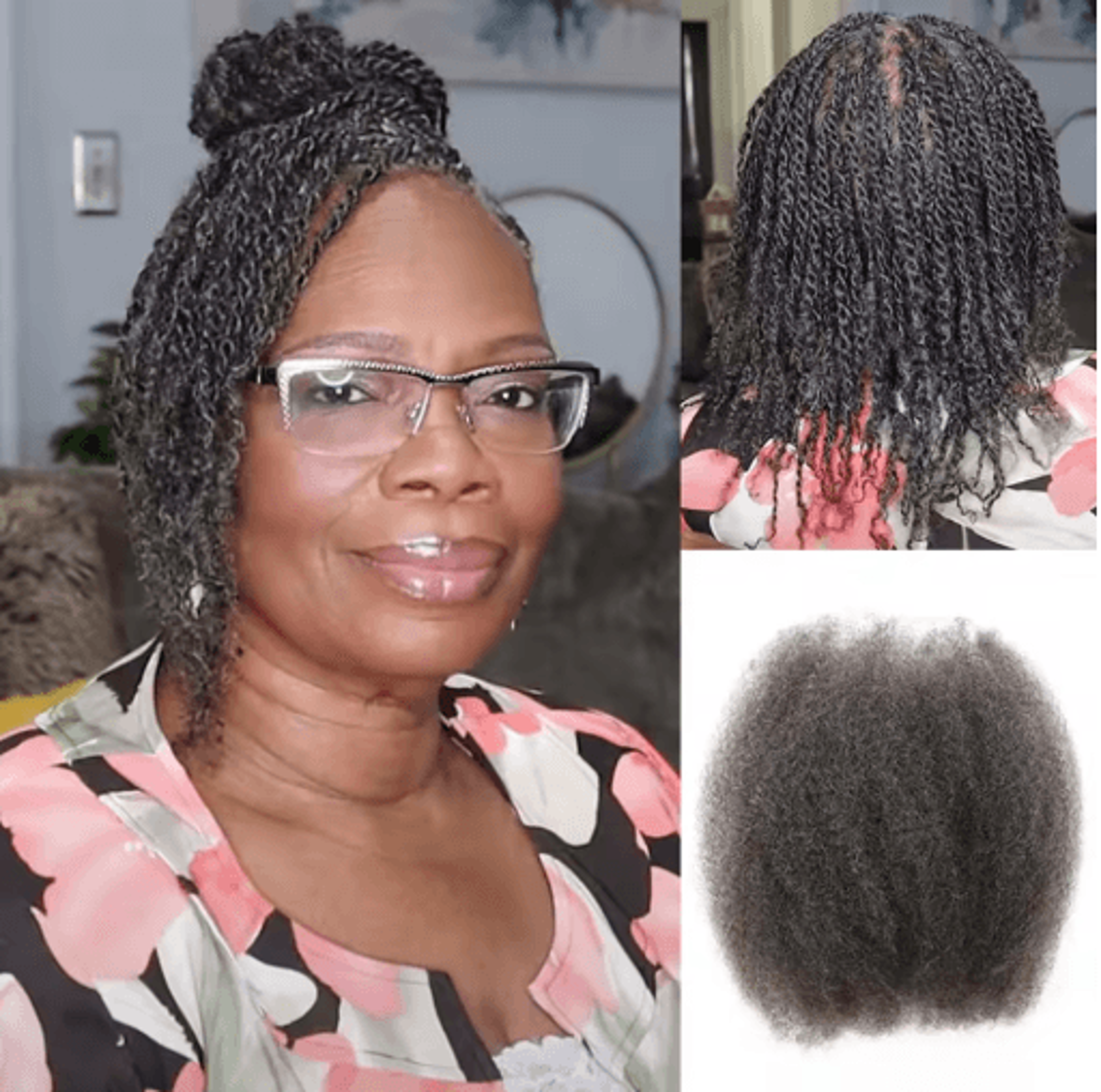 Black Pearl Top Peruvian Kinky Curly Mini Twist Bulk Human Hair 50g Remy Bundles 2