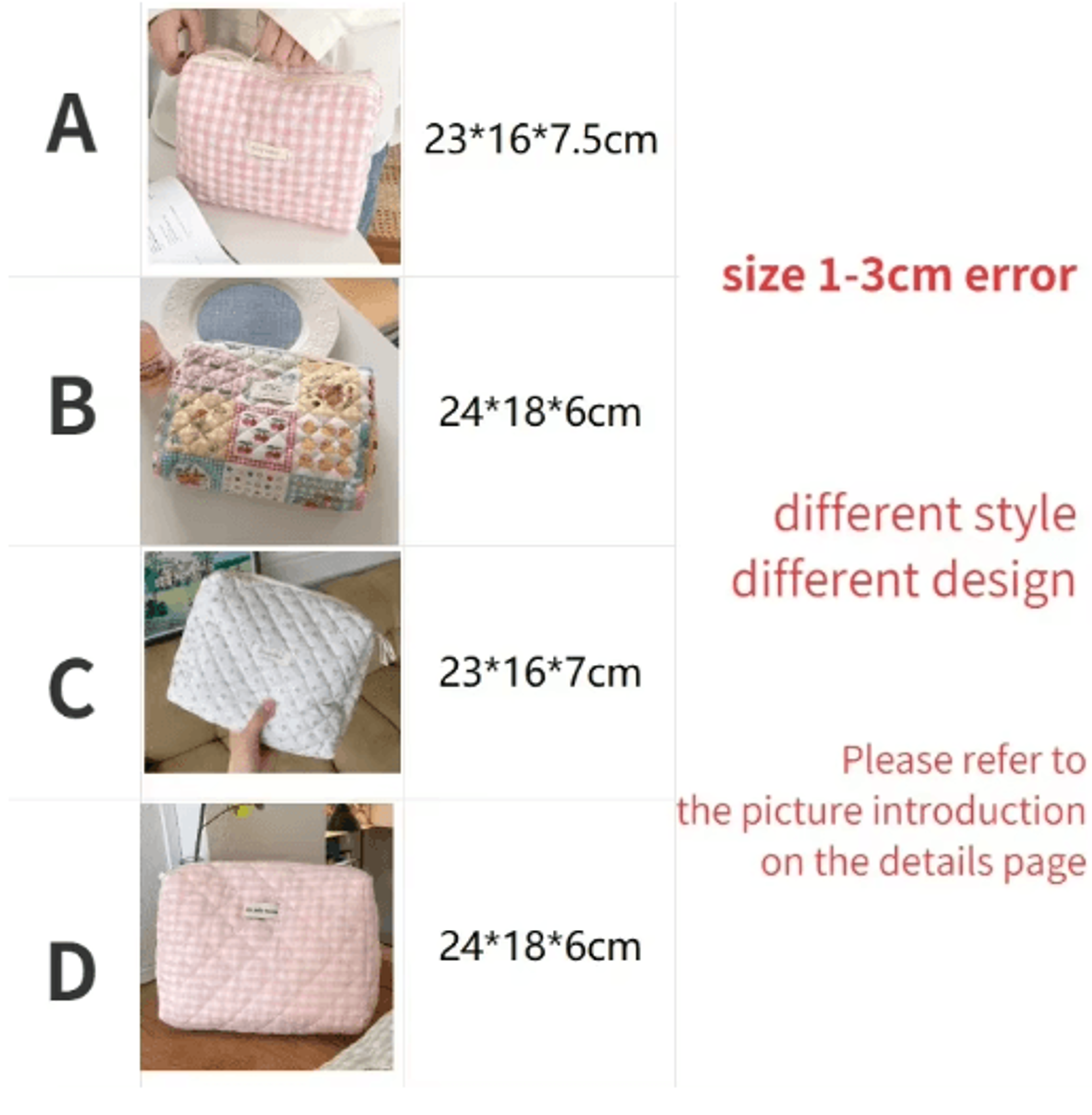 Large Capacity Womens Cosmetic Bag Zippered Travel Clutch And Small Storage Handbag 29