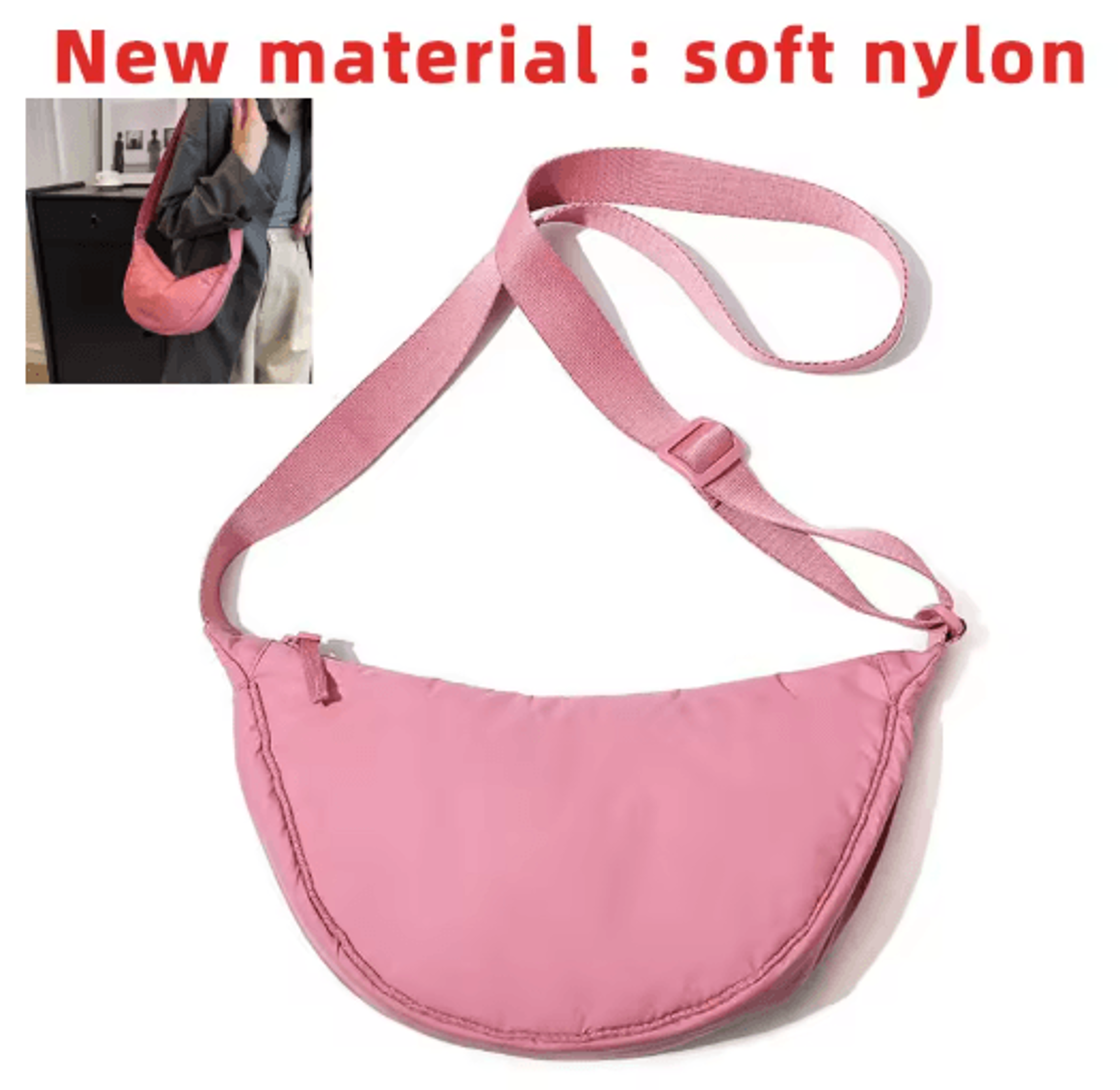 Minimalist Nylon Crossbody Shoulder Bag Lightweight Padded Travel Purse For Women 8
