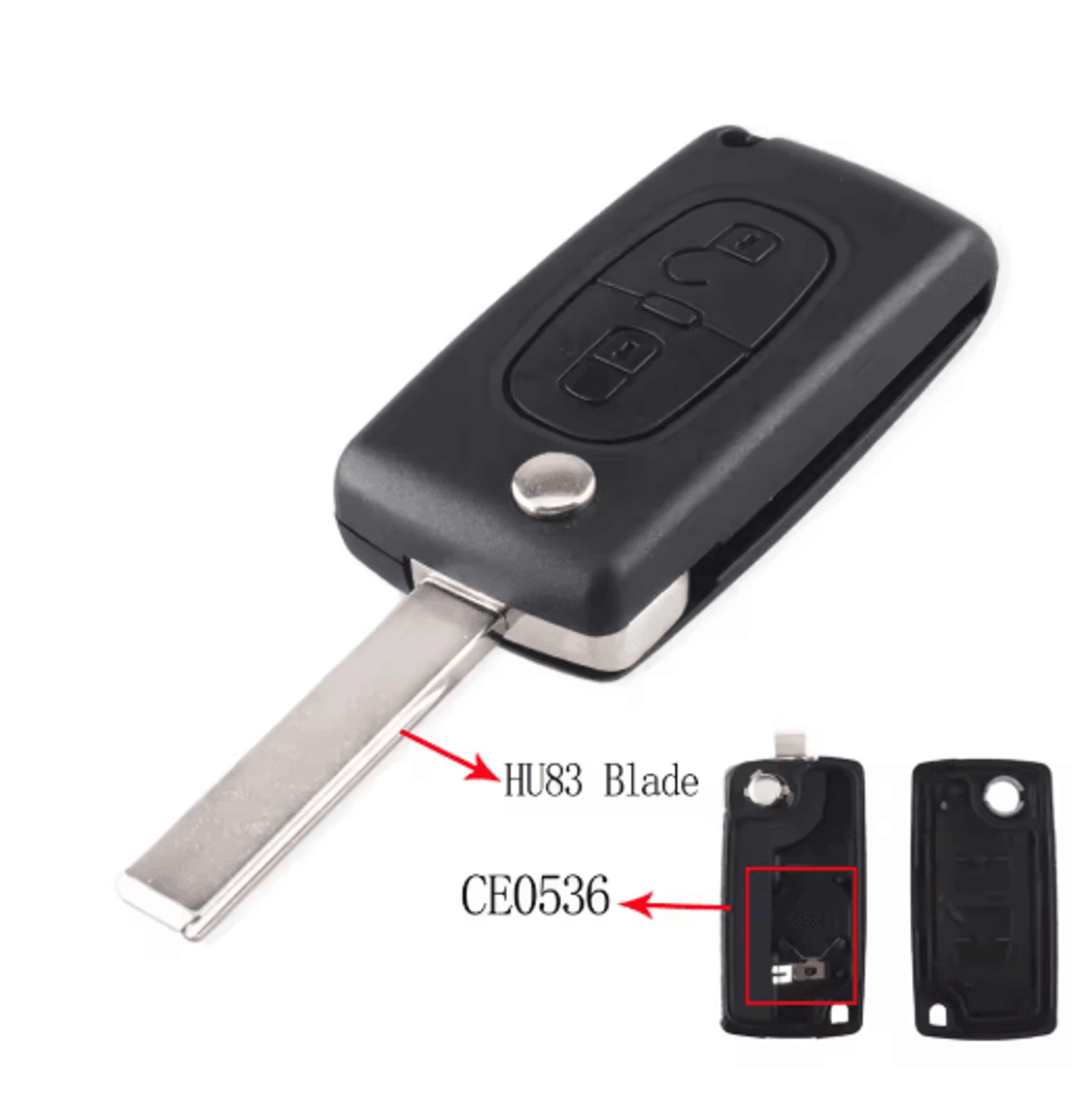 KEYYOU Flip Car Key Shell Case For Peugeot And Citroen Folding Remote Key Cover 2 To 4 Buttons 11
