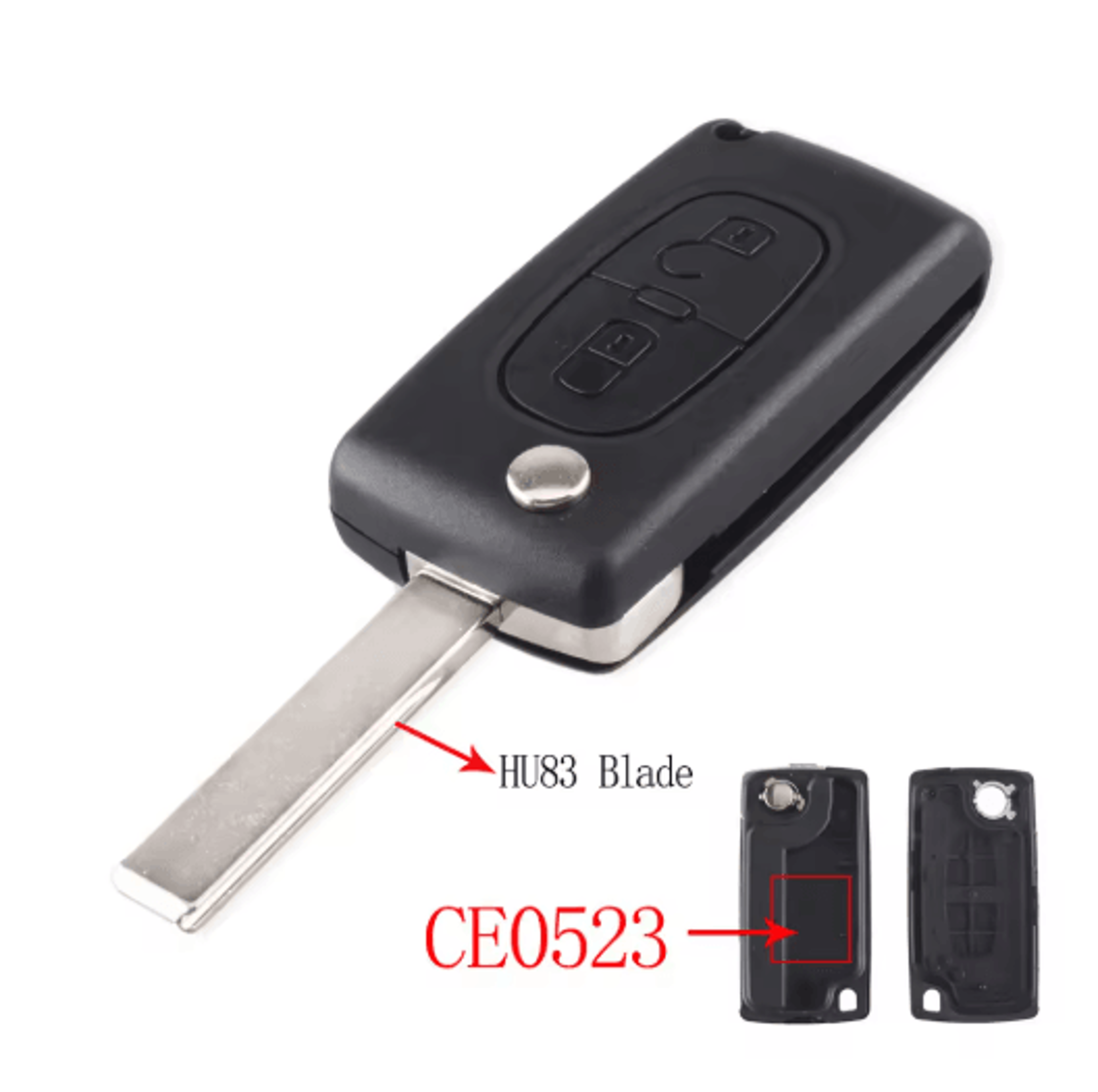 KEYYOU Flip Car Key Shell Case For Peugeot And Citroen Folding Remote Key Cover 2 To 4 Buttons 12