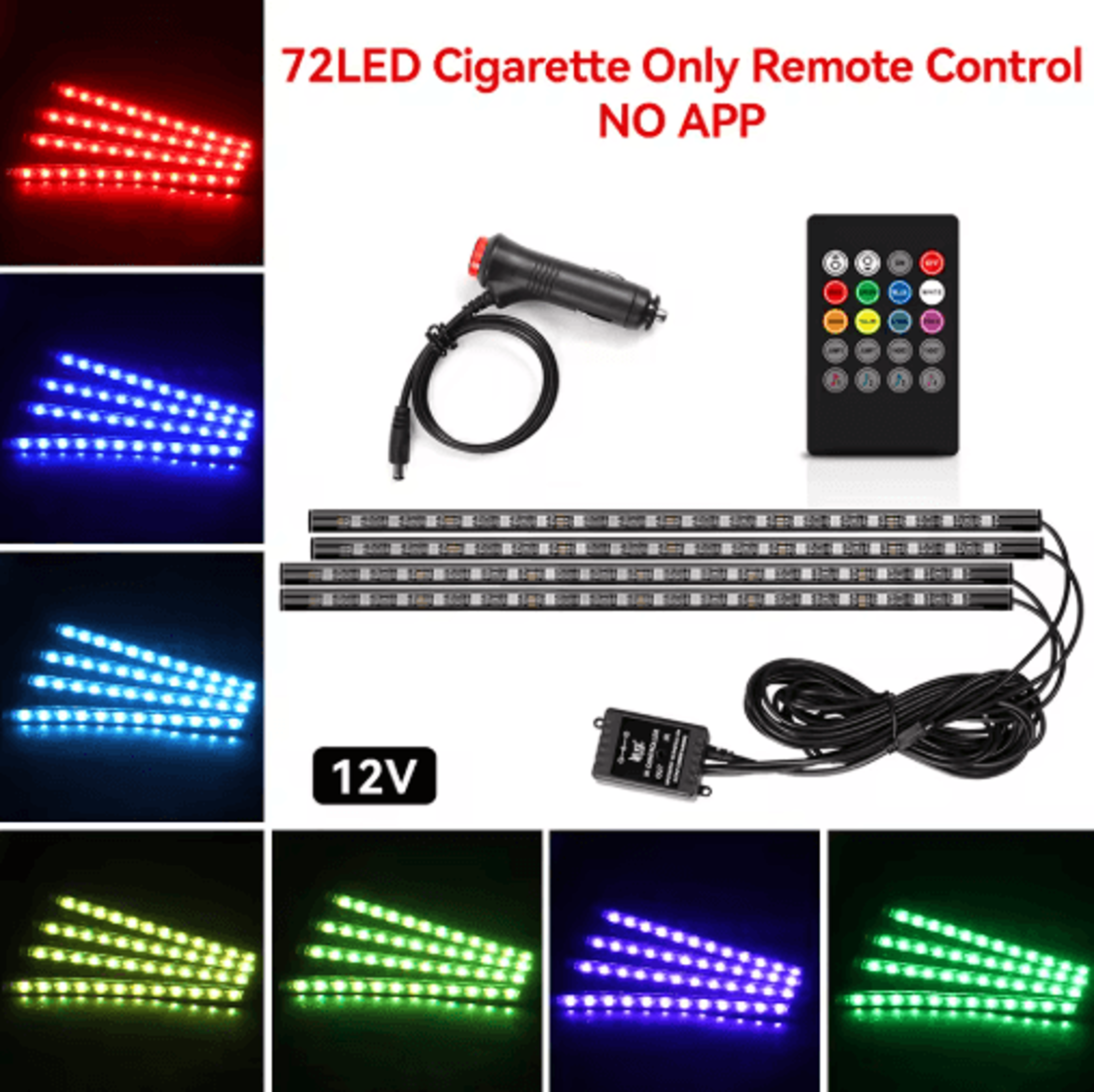 Car Interior LED Ambient Light Strips  Dashboard  Console Cold Light Atmosphere Lamps 7