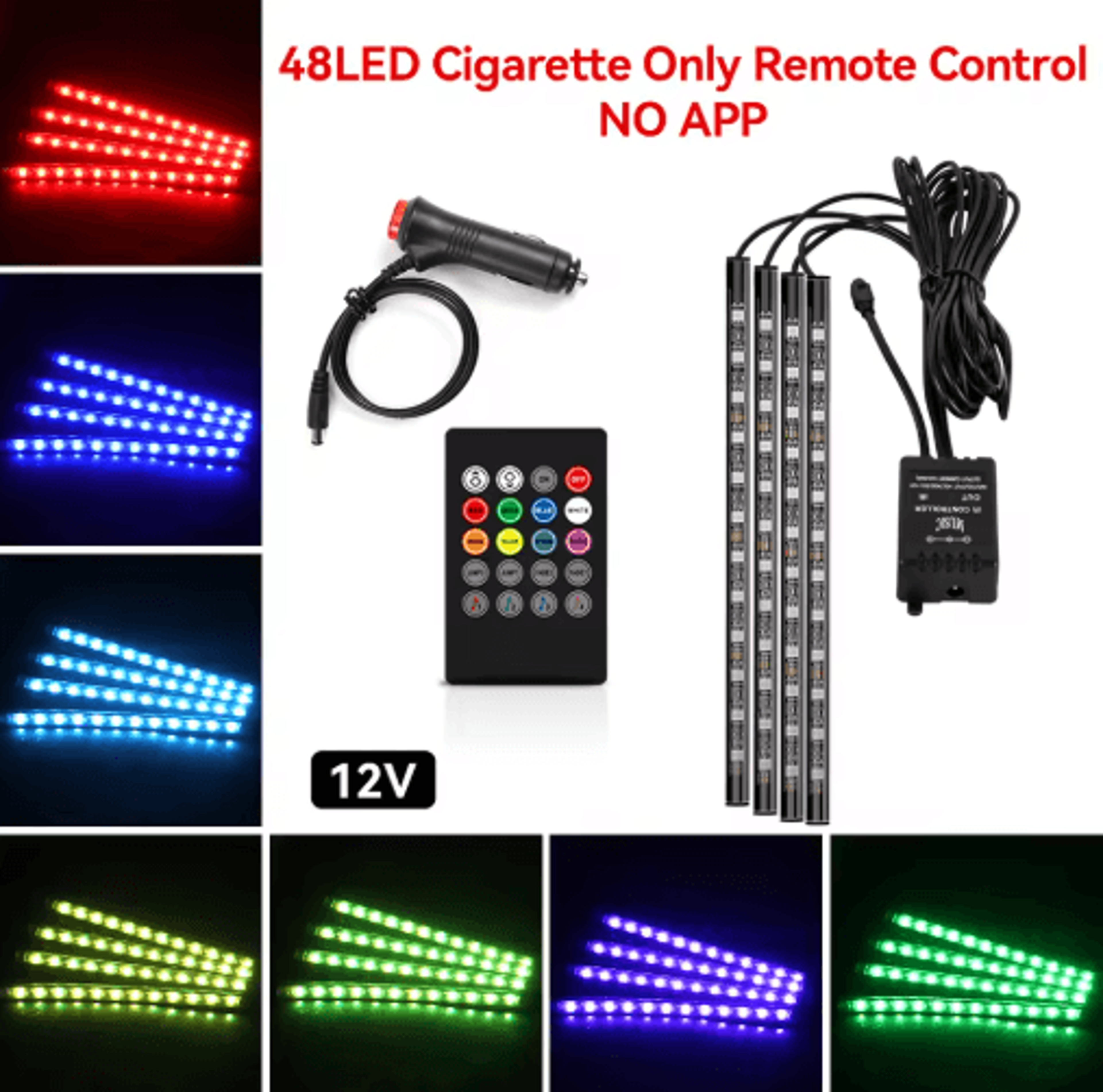 Car Interior LED Ambient Light Strips  Dashboard  Console Cold Light Atmosphere Lamps 11
