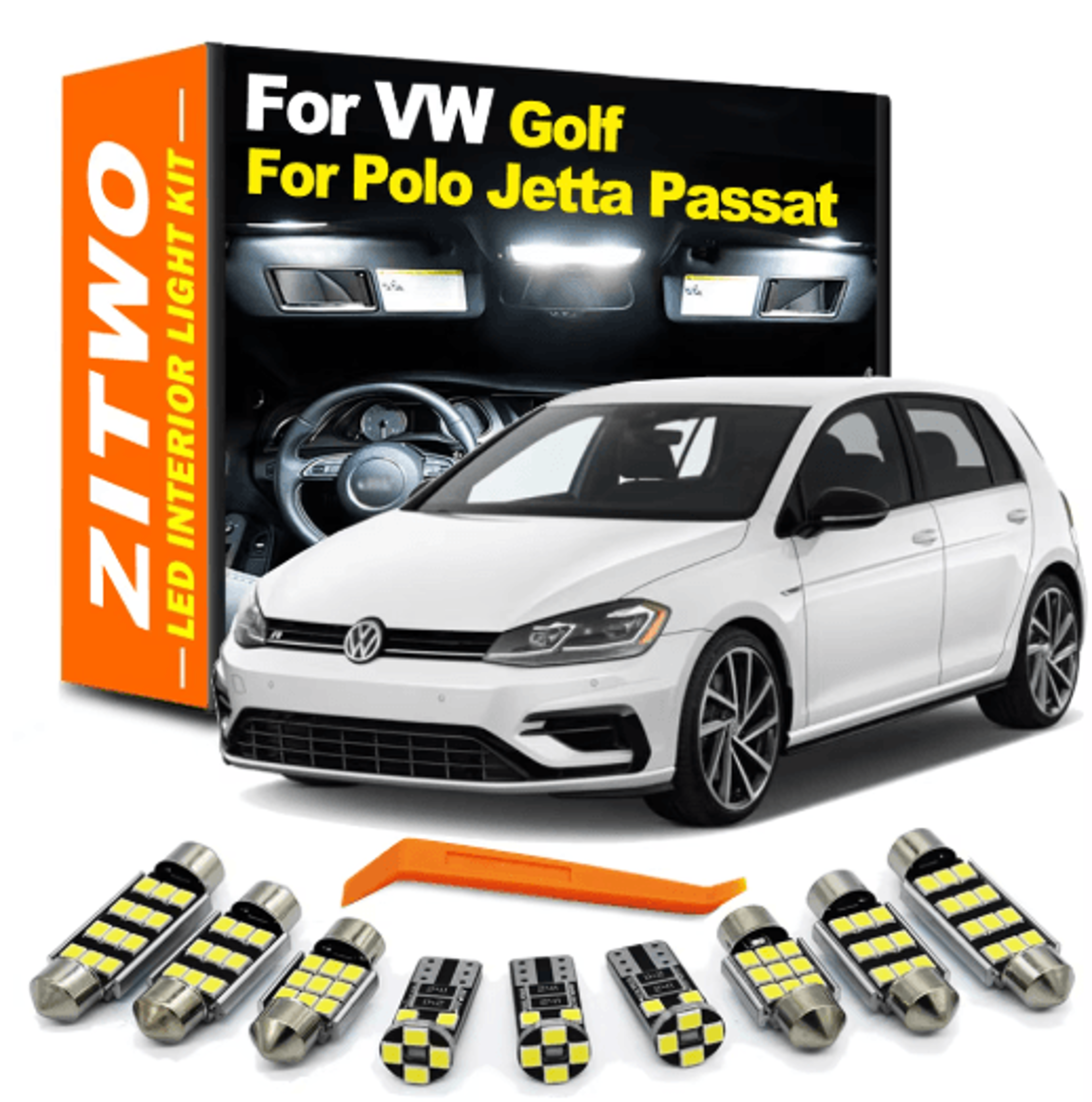 ZITWO No Error LED Interior Light Kit For VW Volkswagen Plug And Play Cabin 0