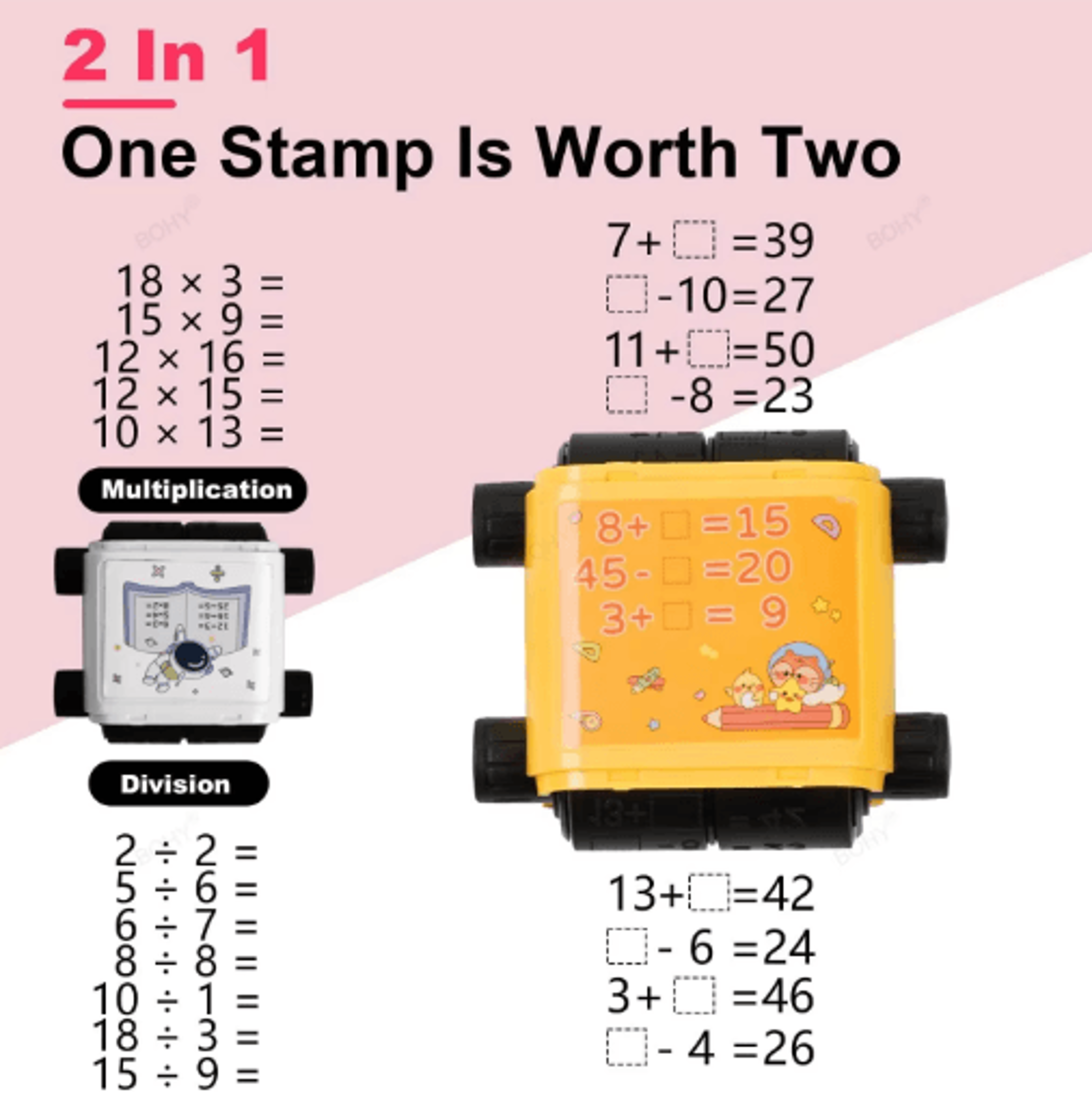 2in1 Reusable Math Roller Stamp  FillintheBlank Teaching Stamp For Numbers Within 100 12