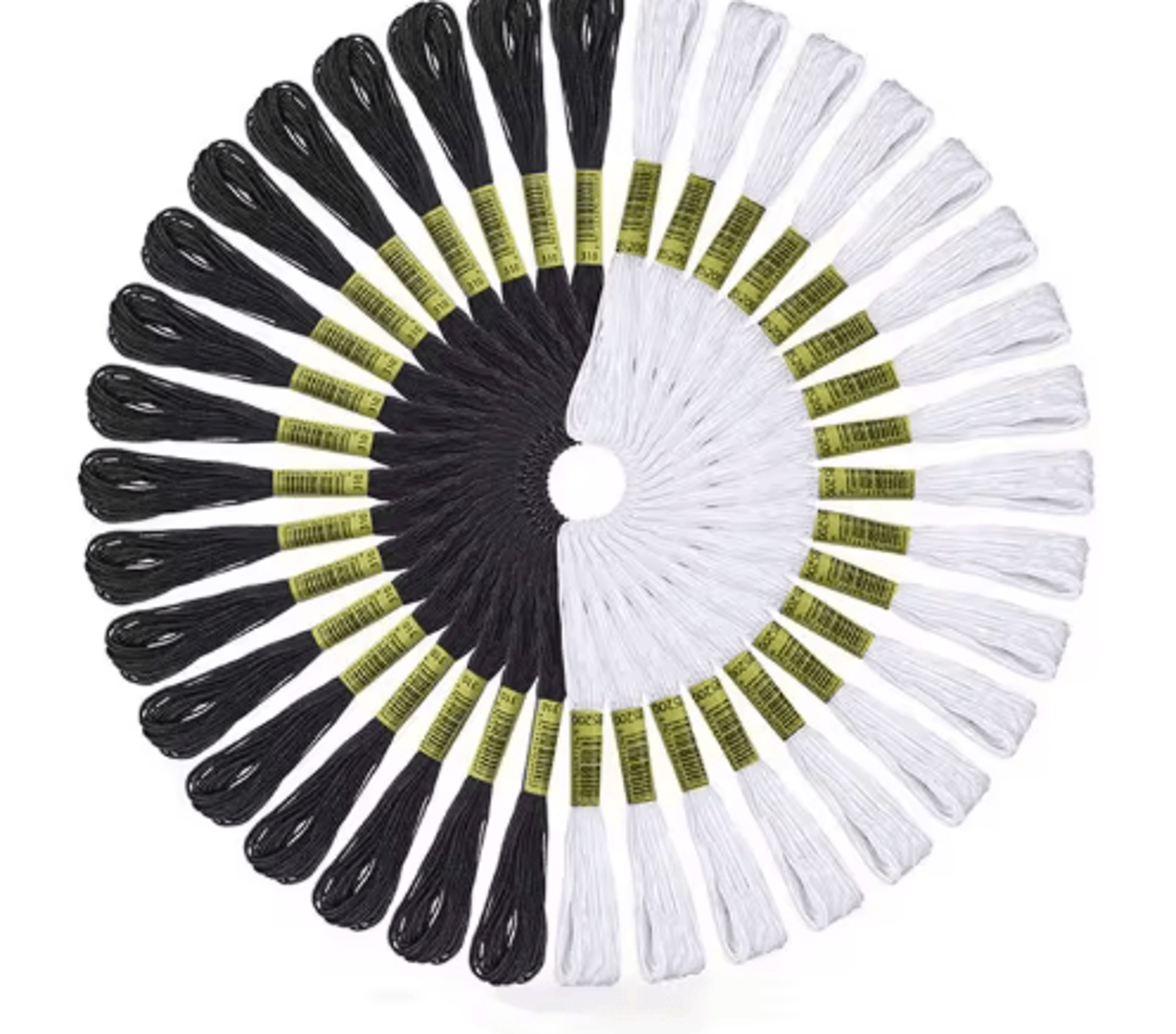 Cross Stitch Embroidery Thread Set  24 Skeins Black  White Floss For DIY Sewing Crafts 8