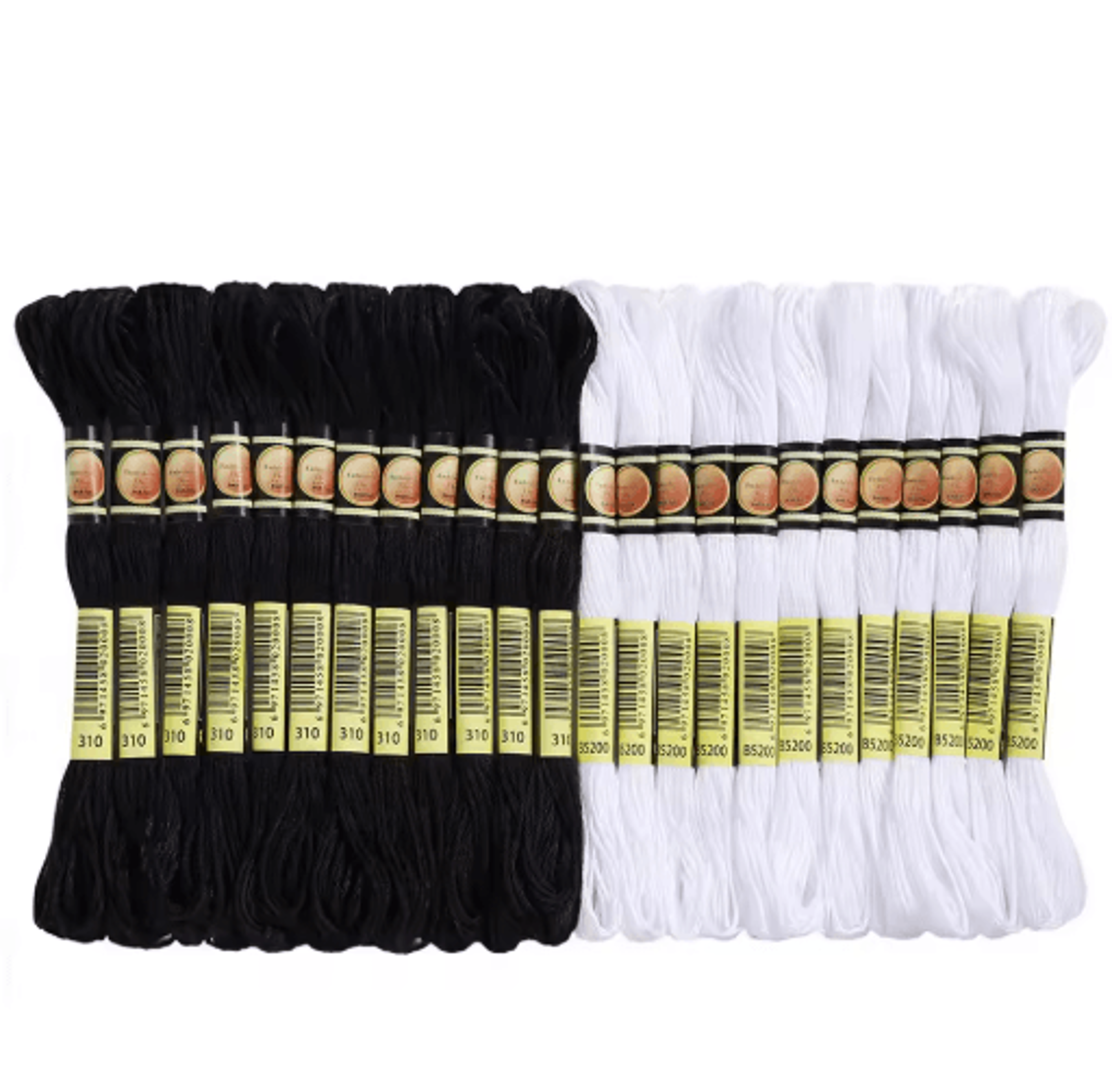 Cross Stitch Embroidery Thread Set  24 Skeins Black  White Floss For DIY Sewing Crafts 0