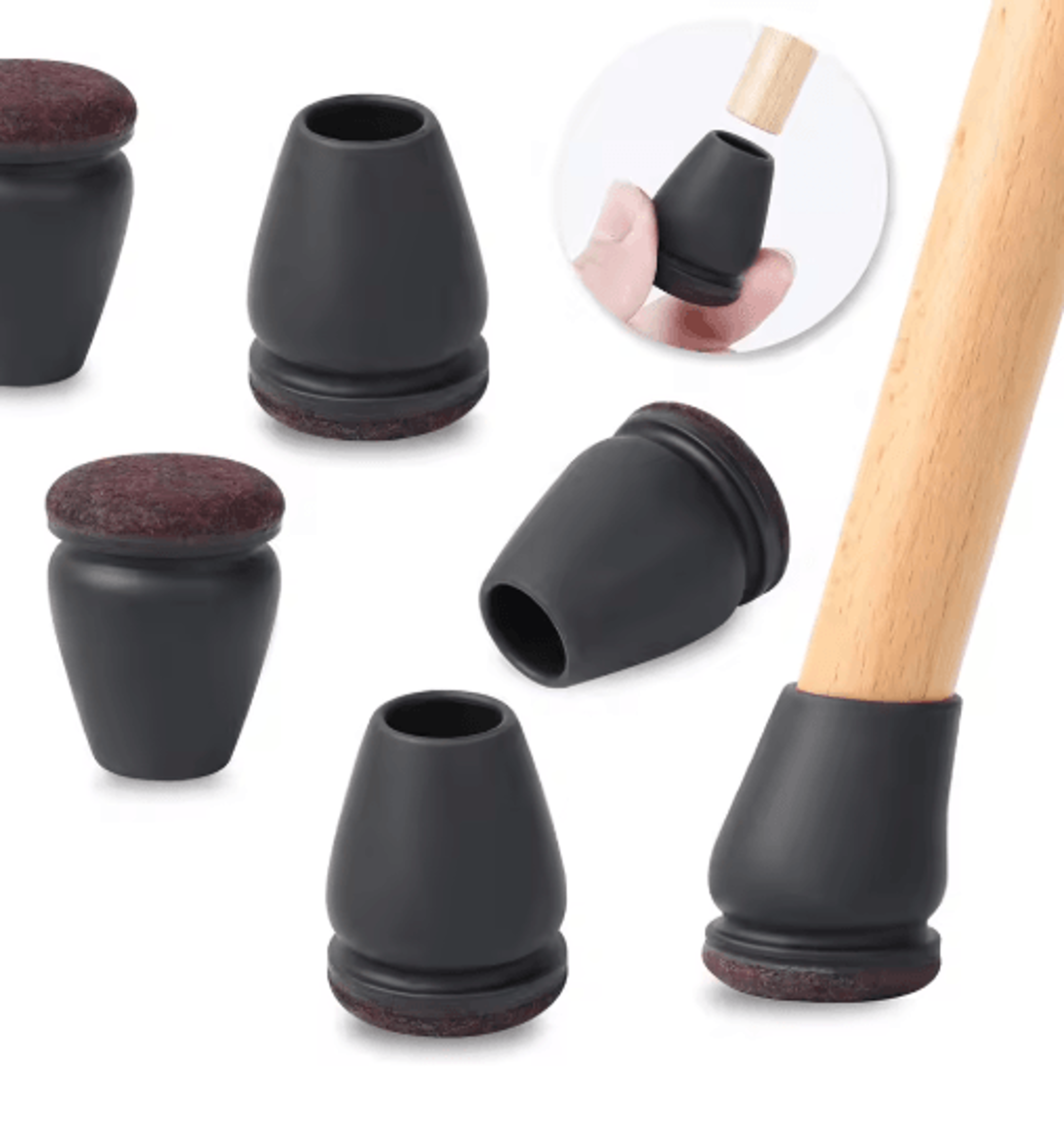 FlexGuard 15 Angled Felt Chair Leg Floor Protectors 8Pack 16