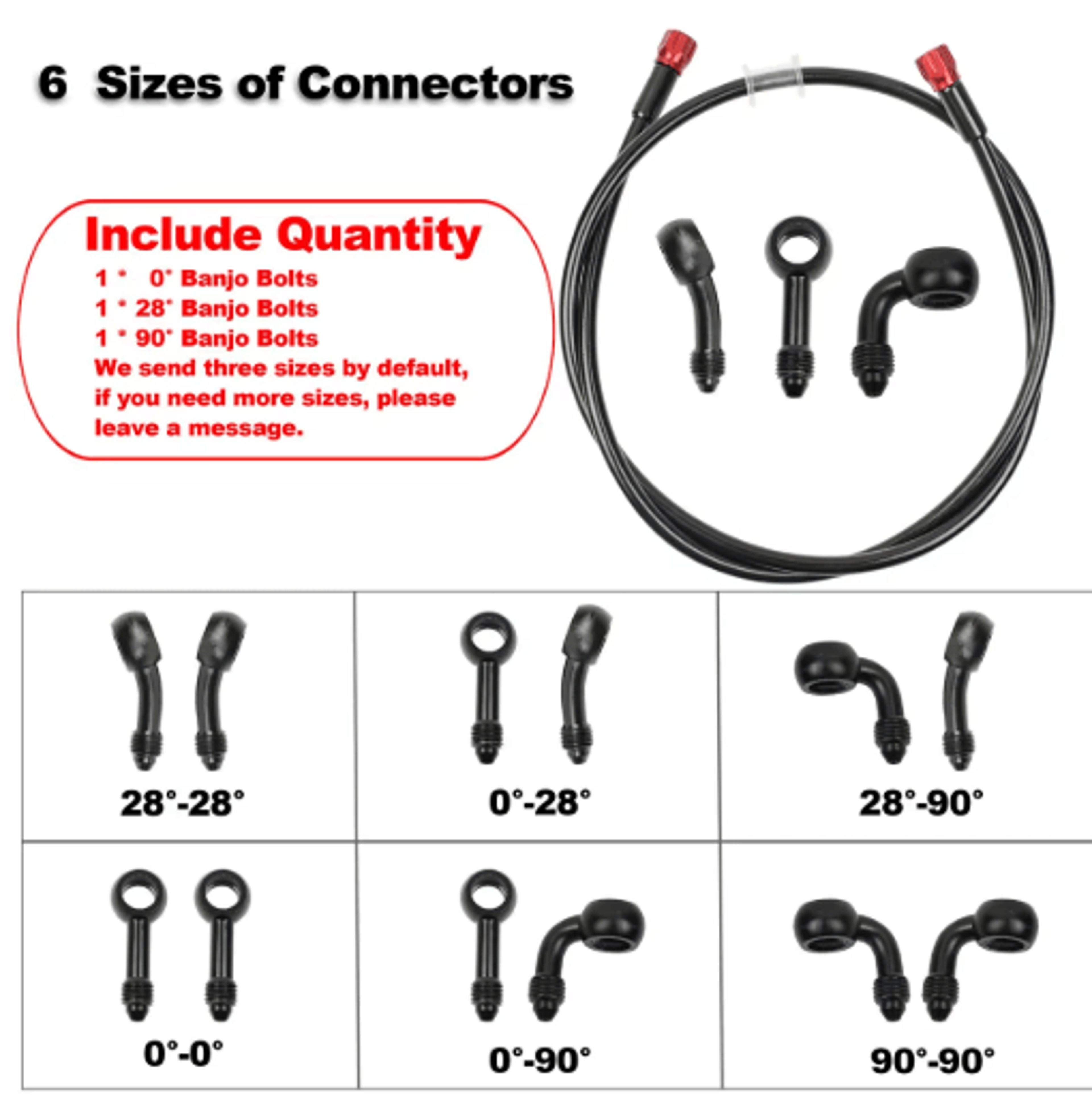 SteelFlex Universal M10 Hydraulic Brake  Clutch Line Hose 3