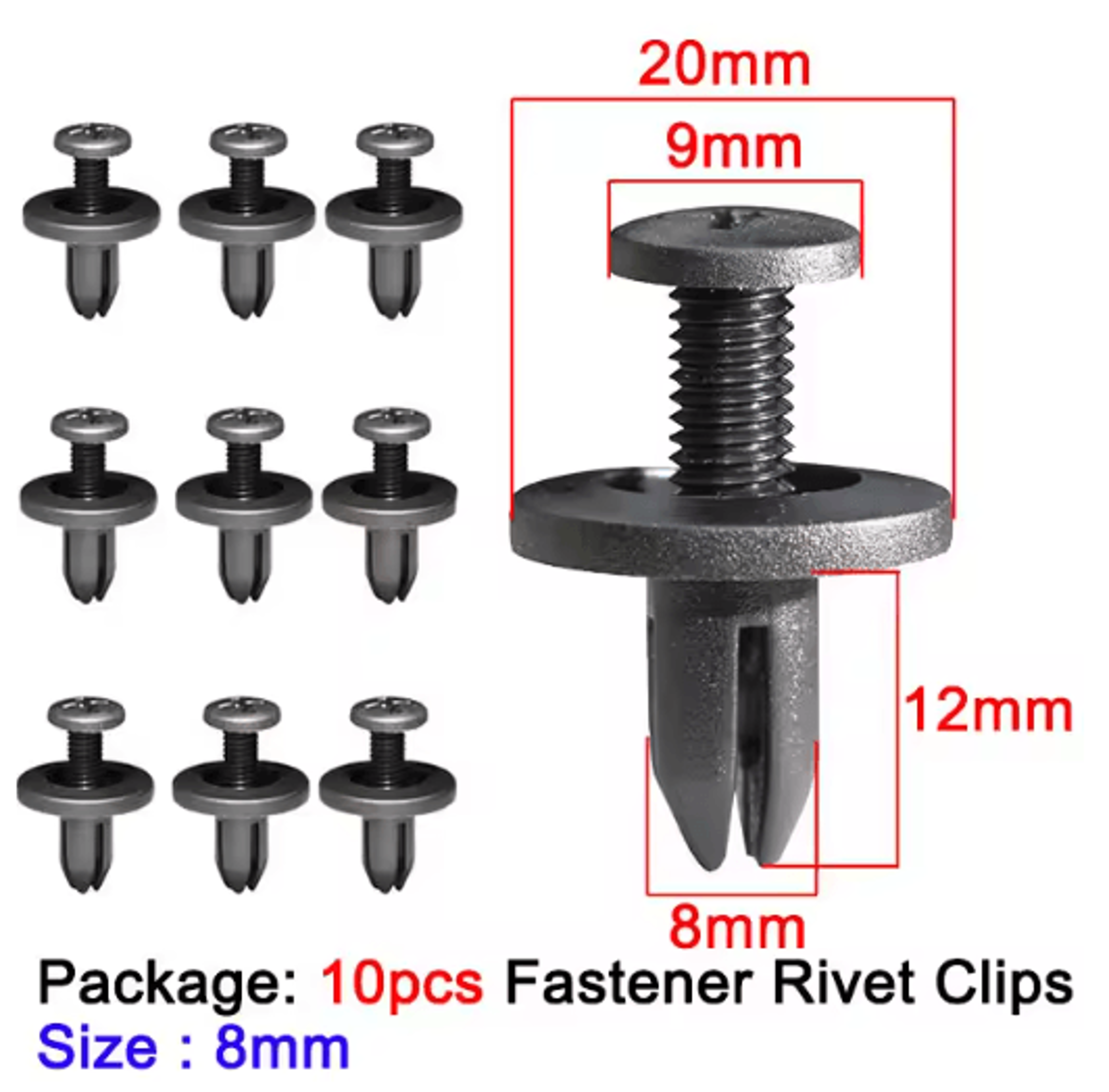 AutoLock 6mm Push Type Plastic Rivet Fastener Clips For Toyota 10 To 50pcs 5