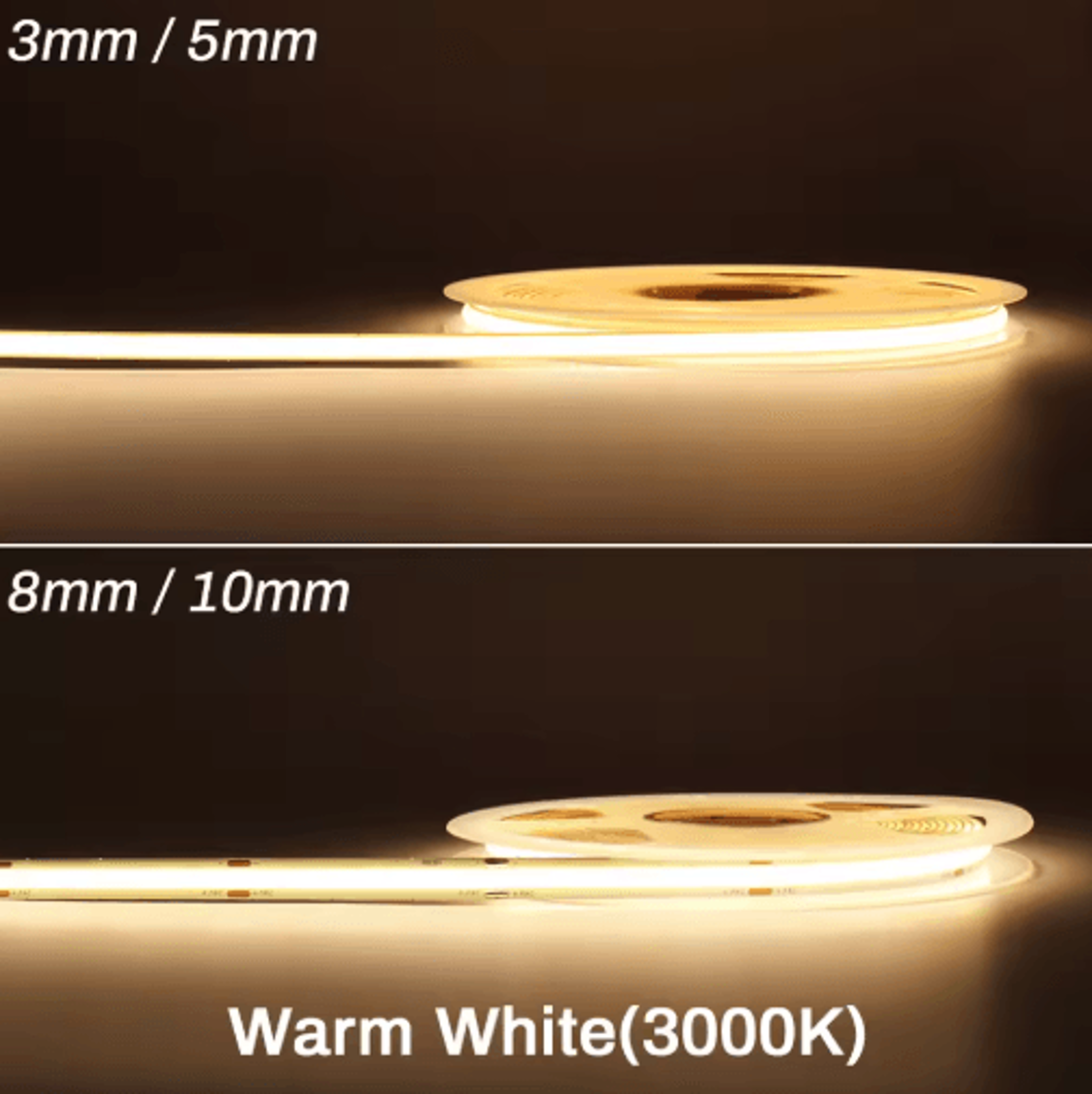 UltraLine HighDensity COB LED Strip Light 3mm  5mm 12V24V RA90 2