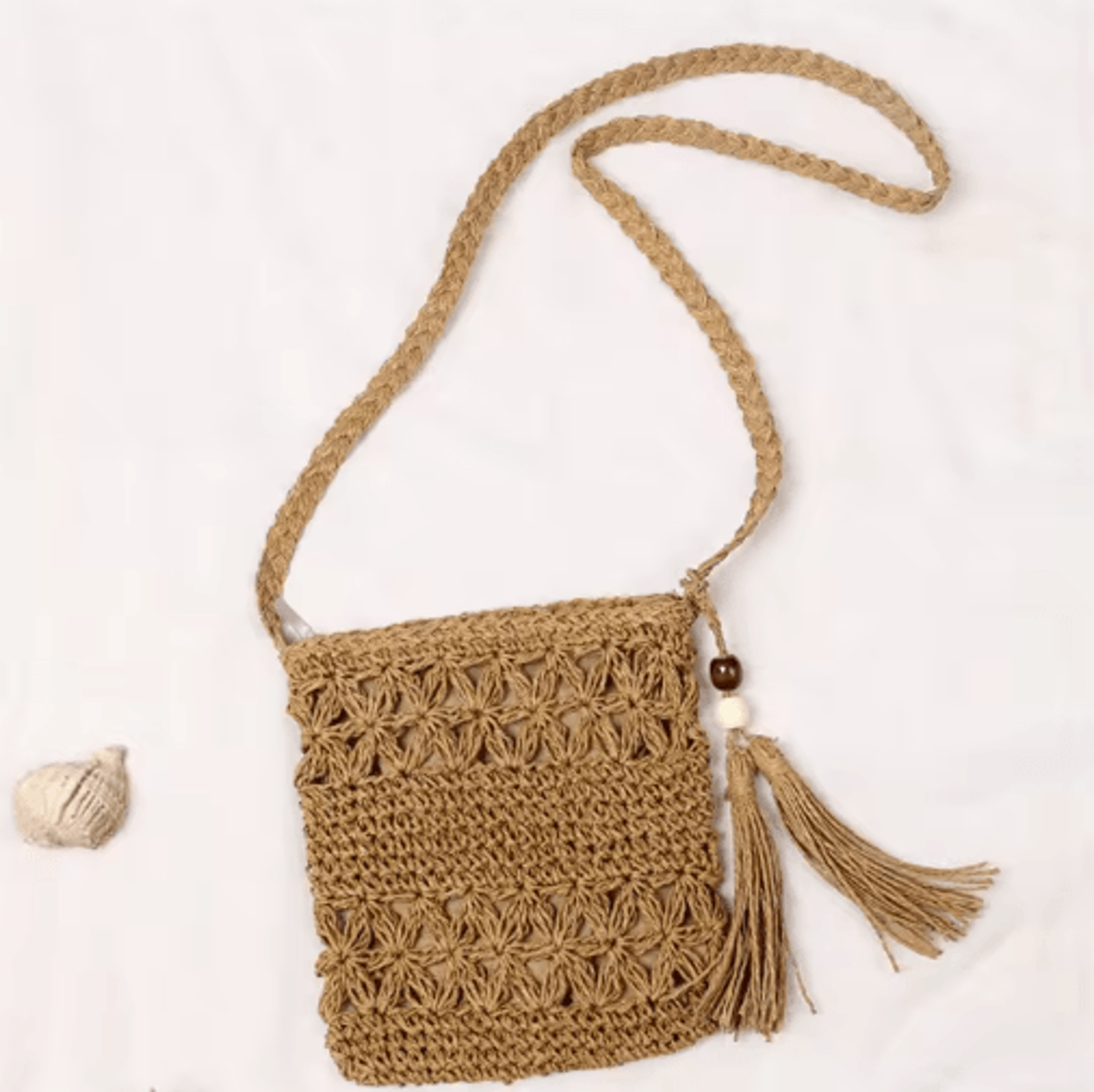 Solara HalfMoon Straw Crossbody Bag  Handmade Summer Rattan Handbag 1