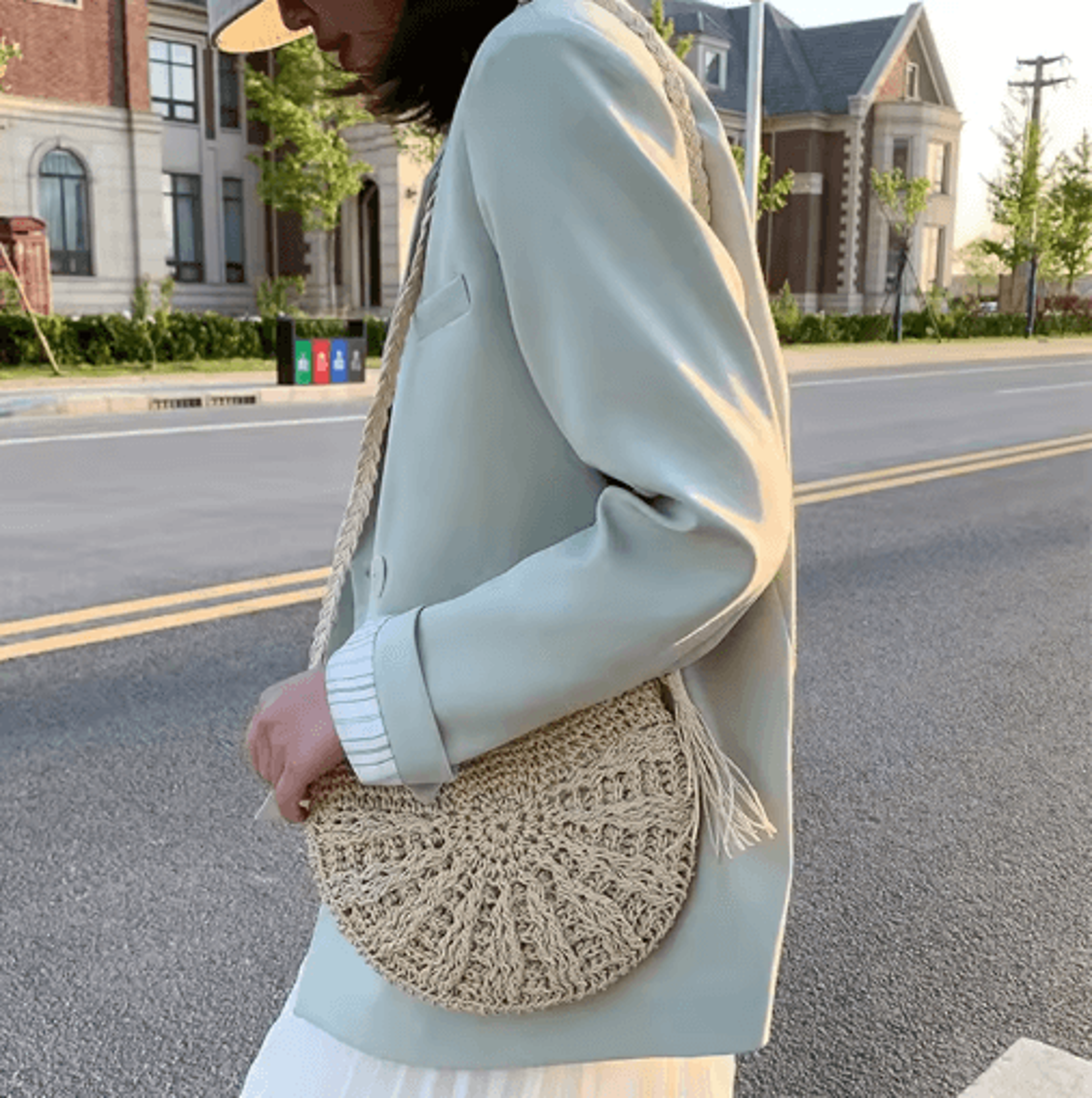 Solara HalfMoon Straw Crossbody Bag  Handmade Summer Rattan Handbag 0