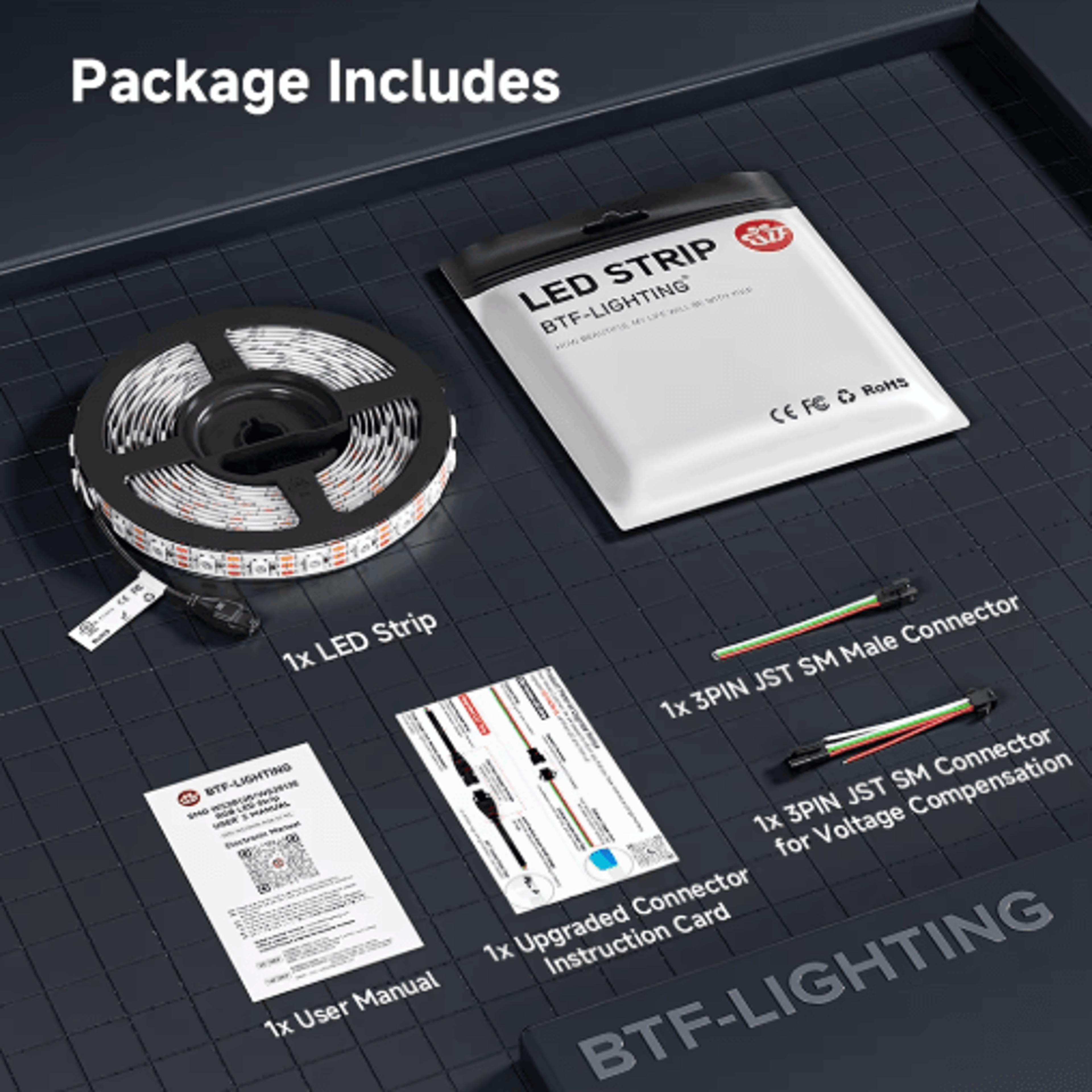 PixelFlow WS2812B RGB Individually Addressable LED Strip DC5V 4