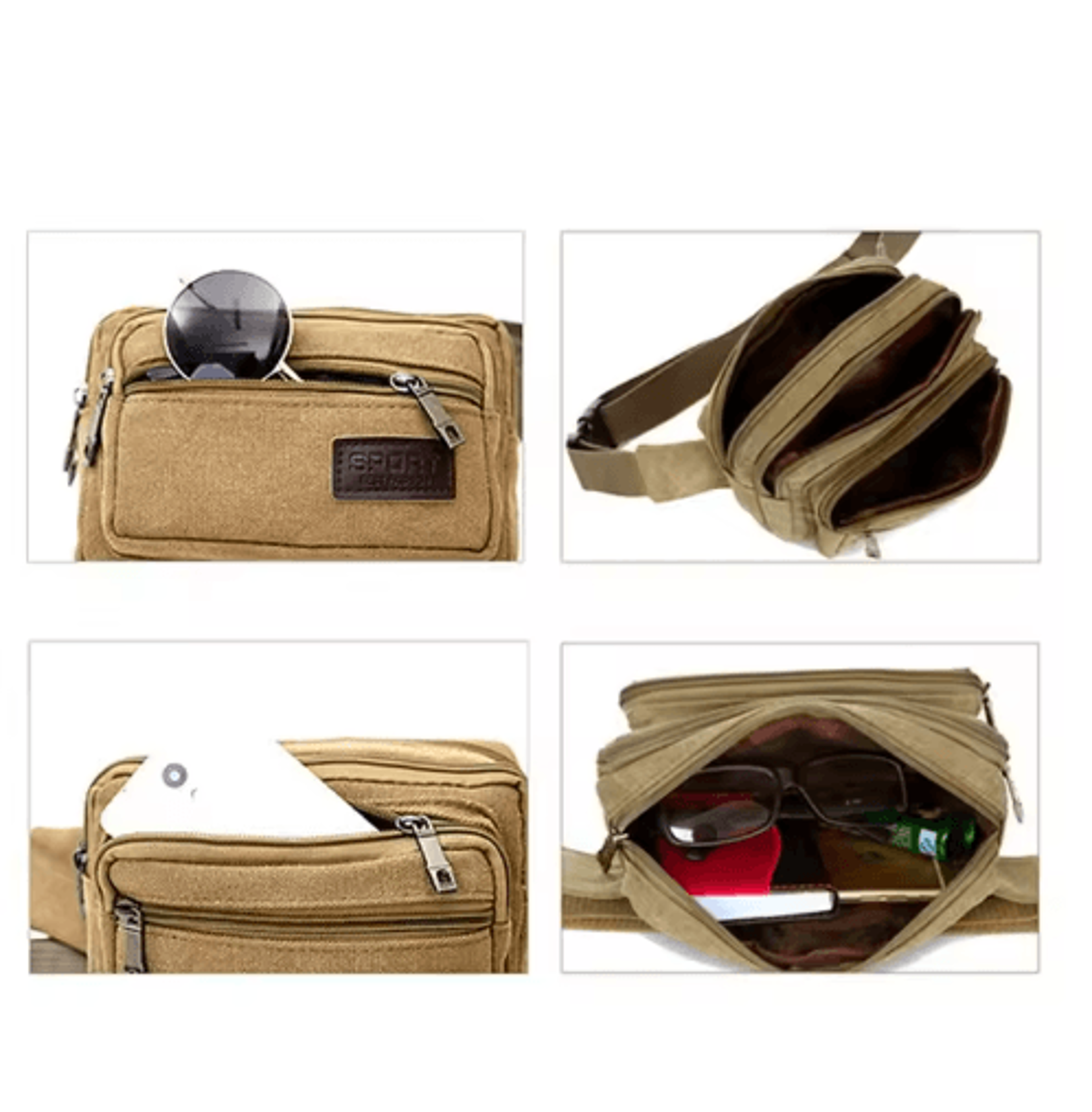 Canvas Waist Bag For Men  HighCapacity Outdoor Waist Pack  Phone Pouch 7