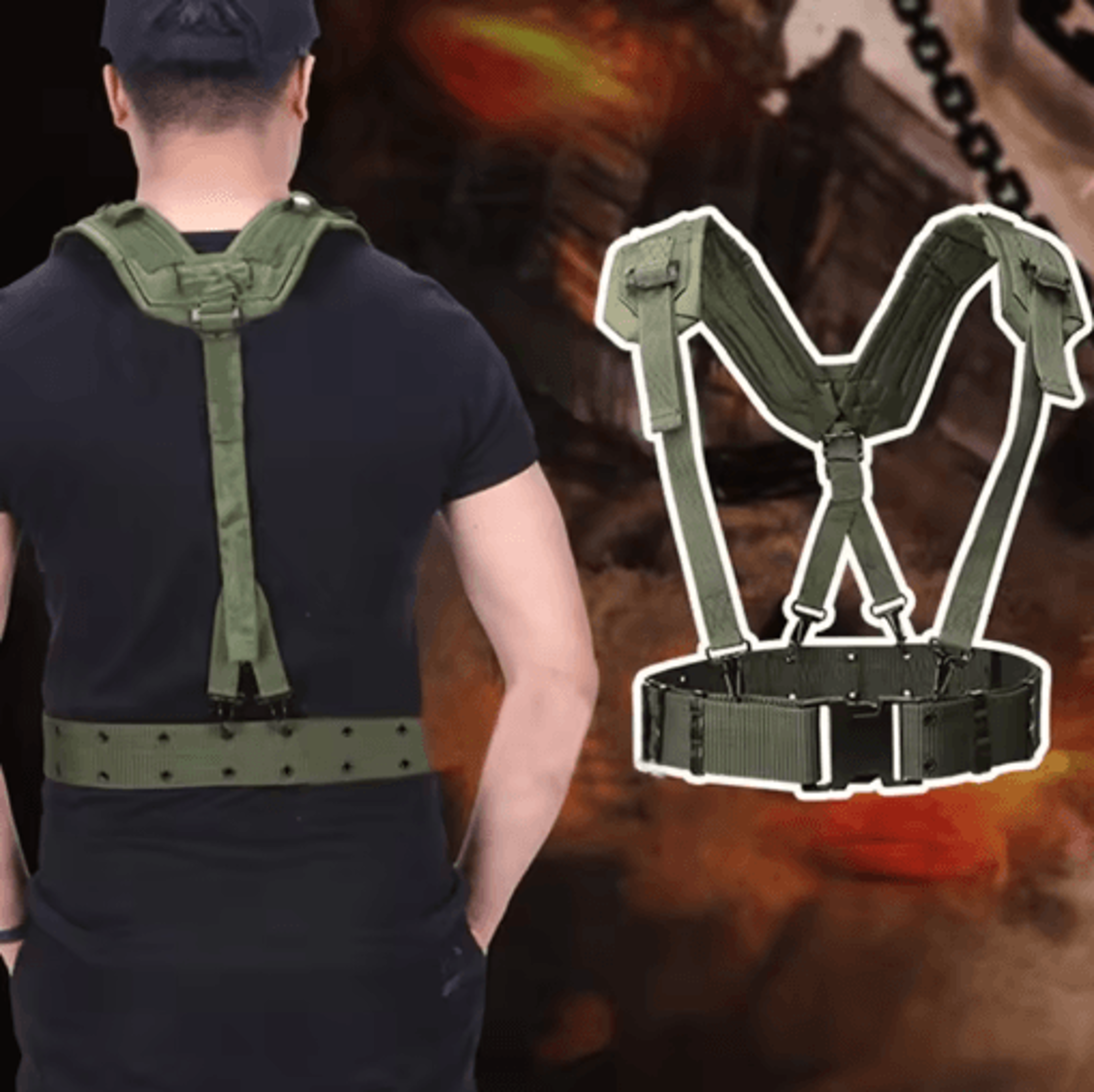 Mens YShaped Adjustable Outdoor Belt  Mountaineering Shoulder  Chest Support Strap 9