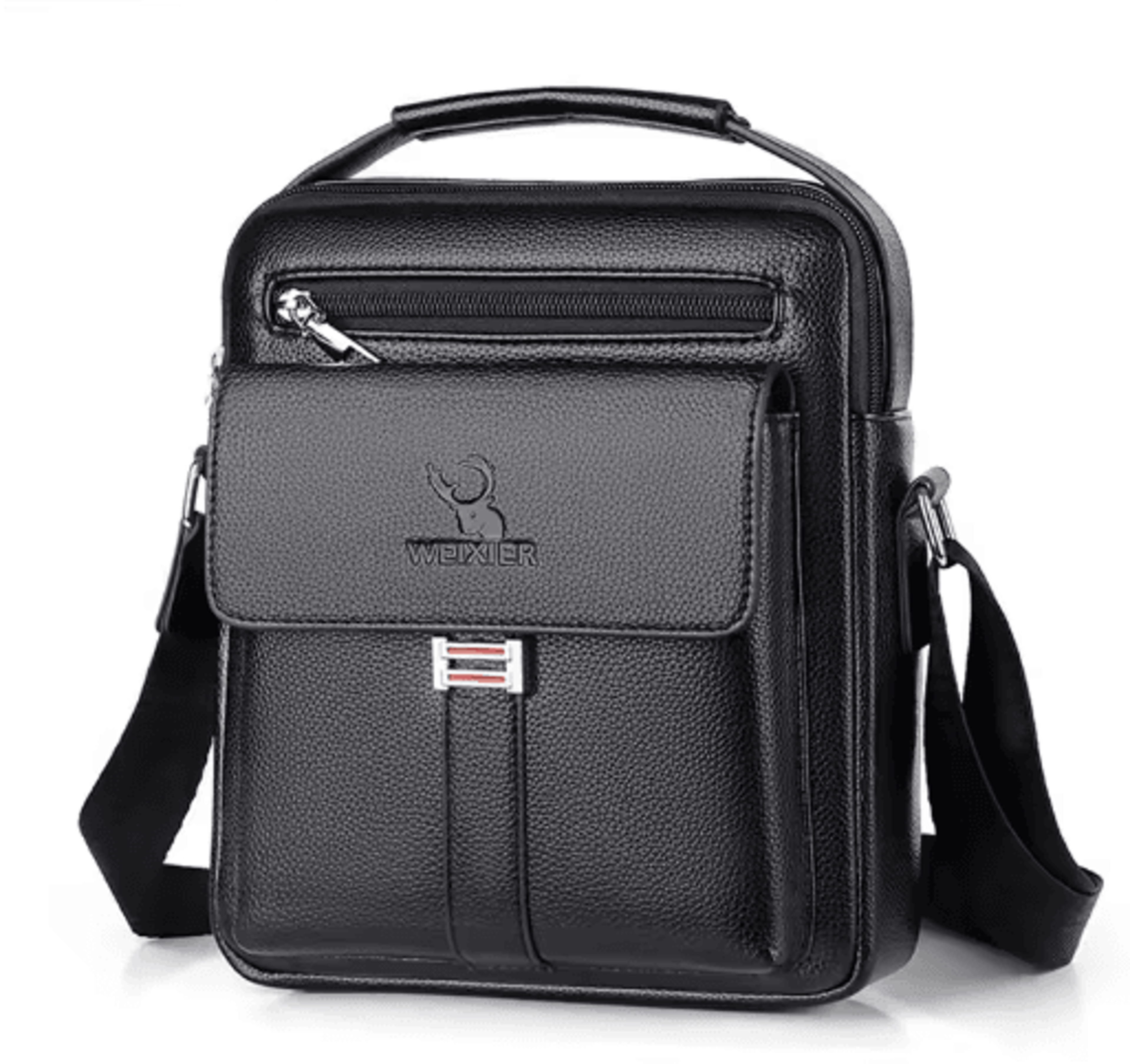Mens PU Leather Shoulder Bag  Business Flap Crossbody Messenger Bag 4