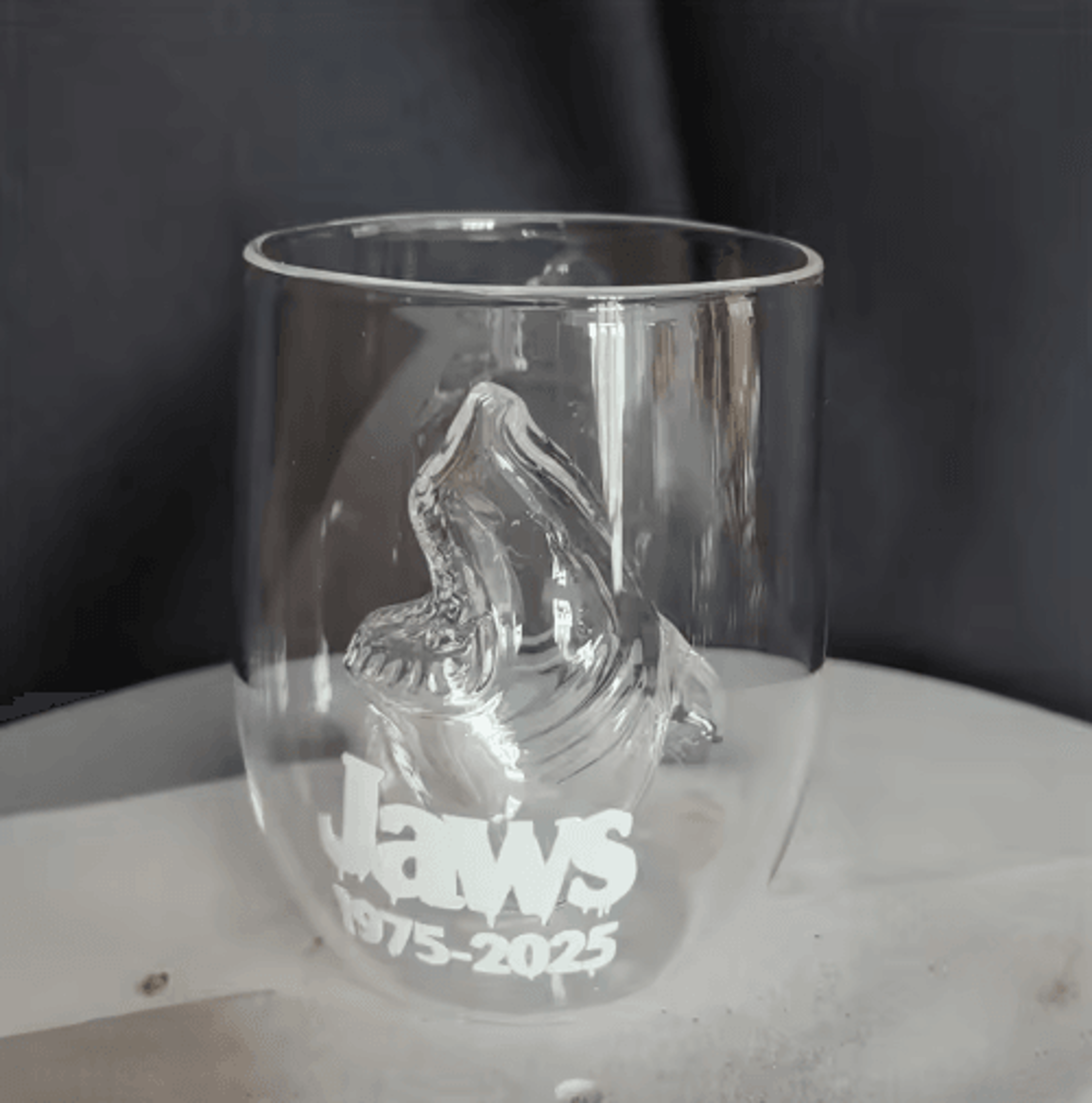 Jaws 50th Anniversary Limited Edition Whiskey Glass  Bruce Shark Collectible Tumbler 3