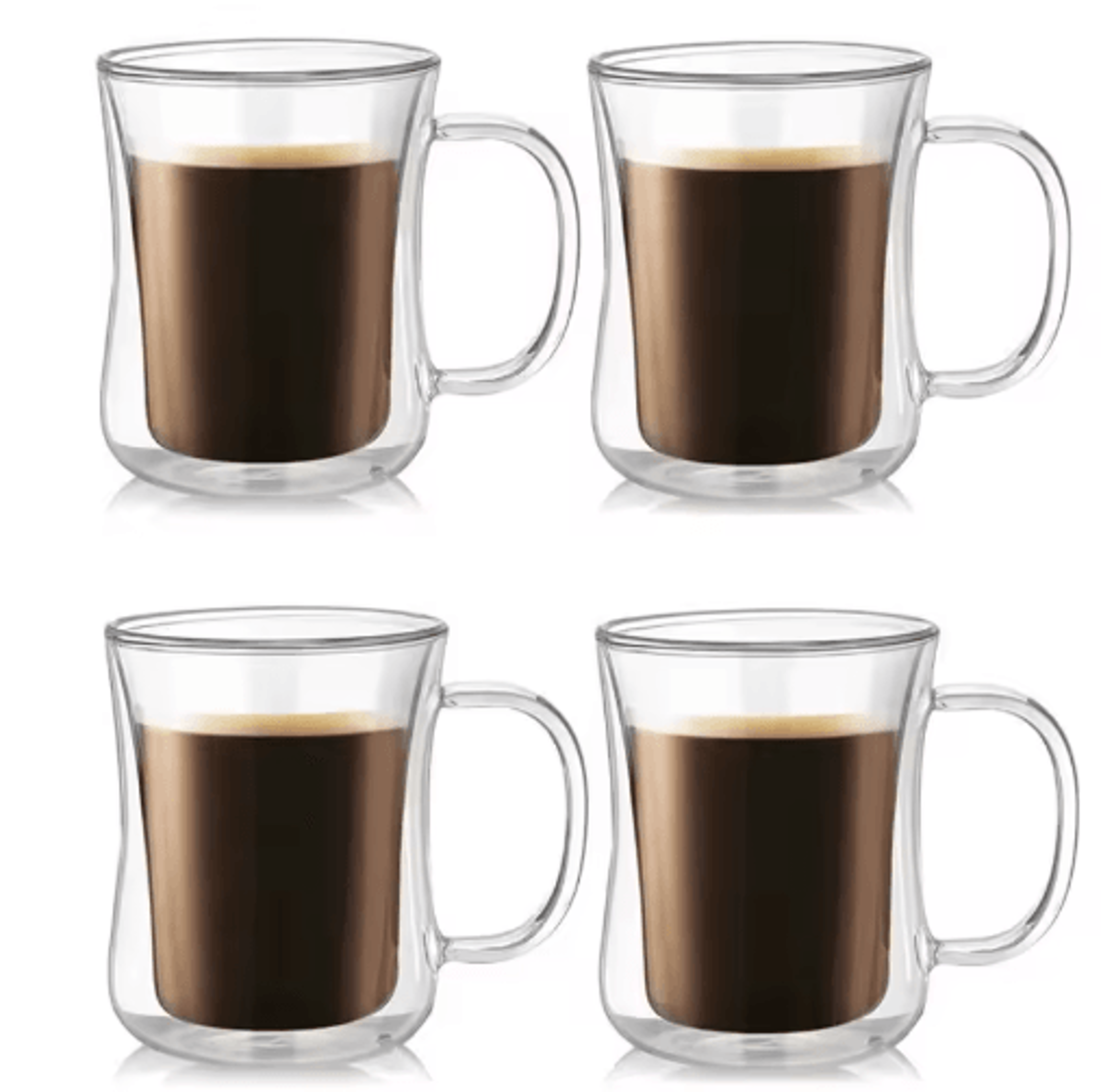 Handmade Double Wall Glass Cup Set  HeatResistant Transparent Beer Coffee  Whiskey Mugs 1