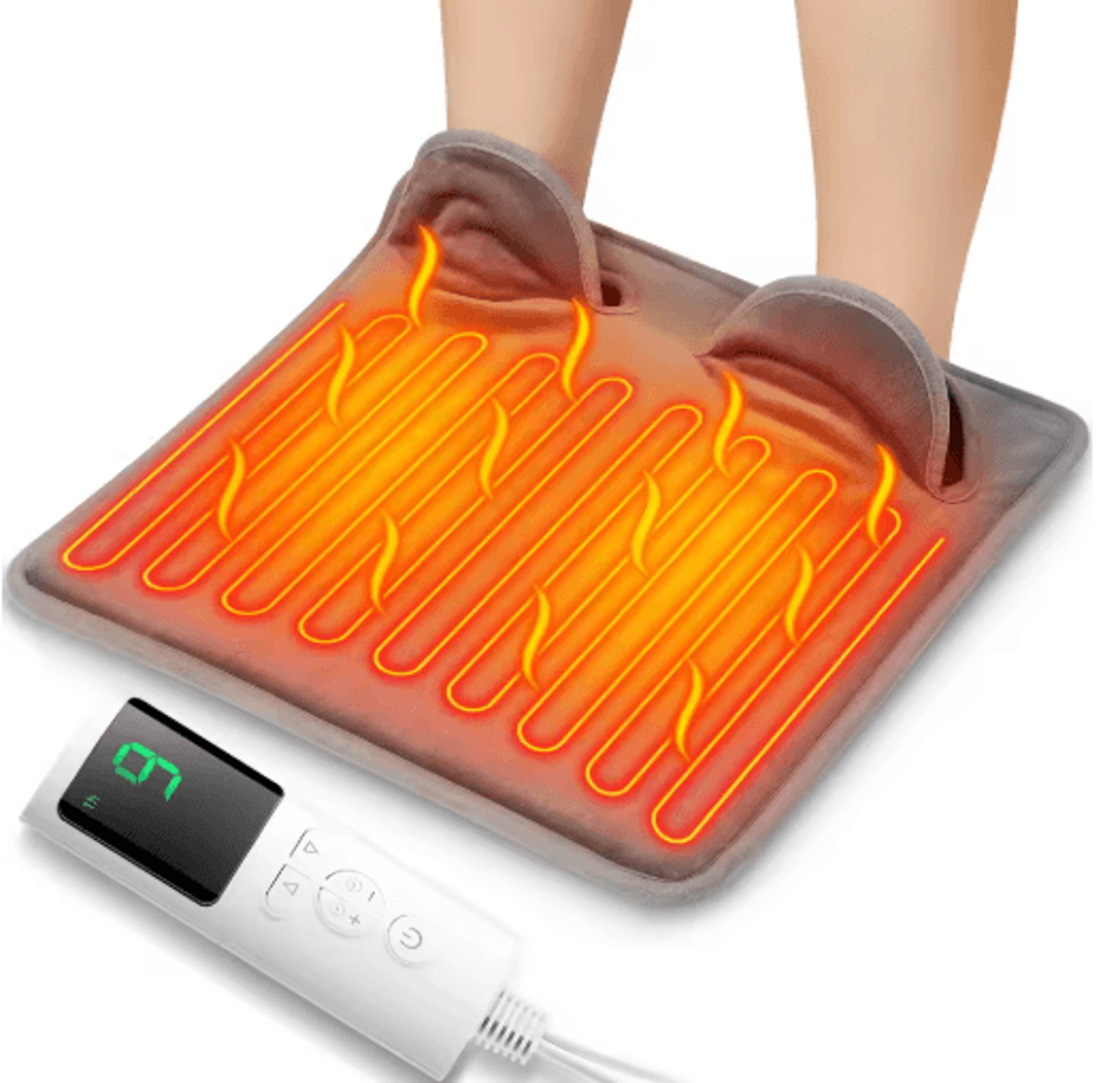 Electric Foot Heating Pad With 9 Heat Levels  Plush Washable Foot Warmer With Timer 1