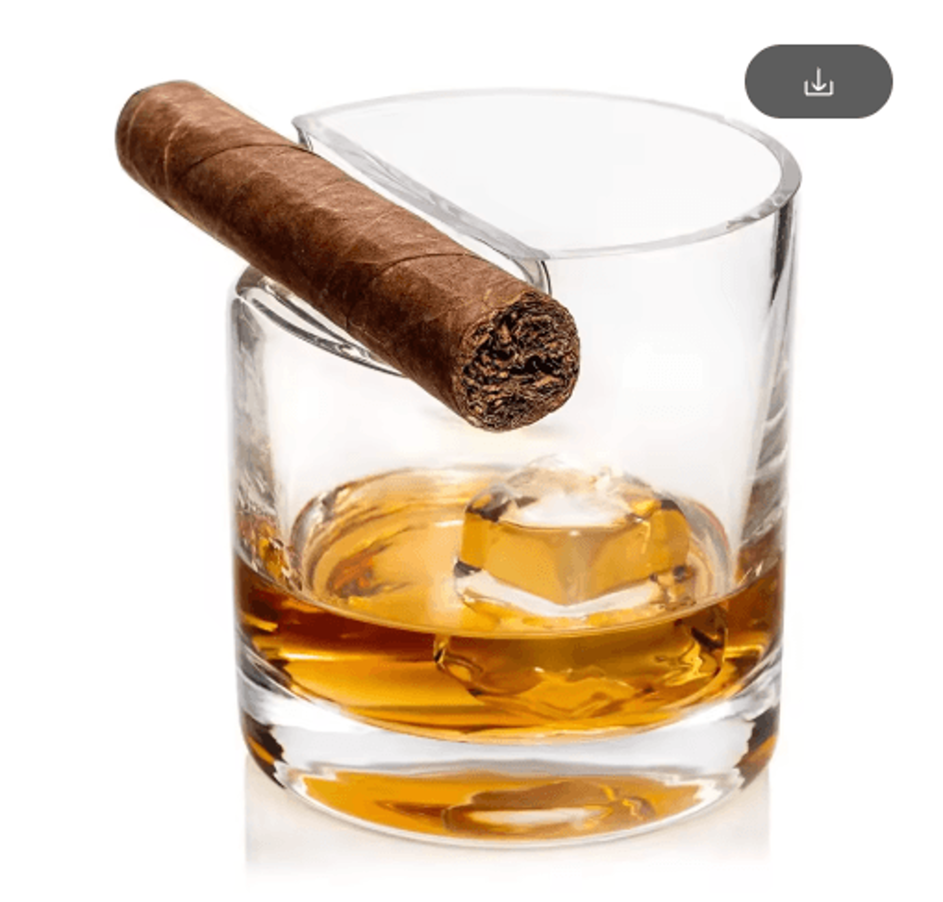 Crystal Whiskey And Cigar Glass Tiki Style Crystal Whiskey Tumbler With Built In Cigar Holder 0