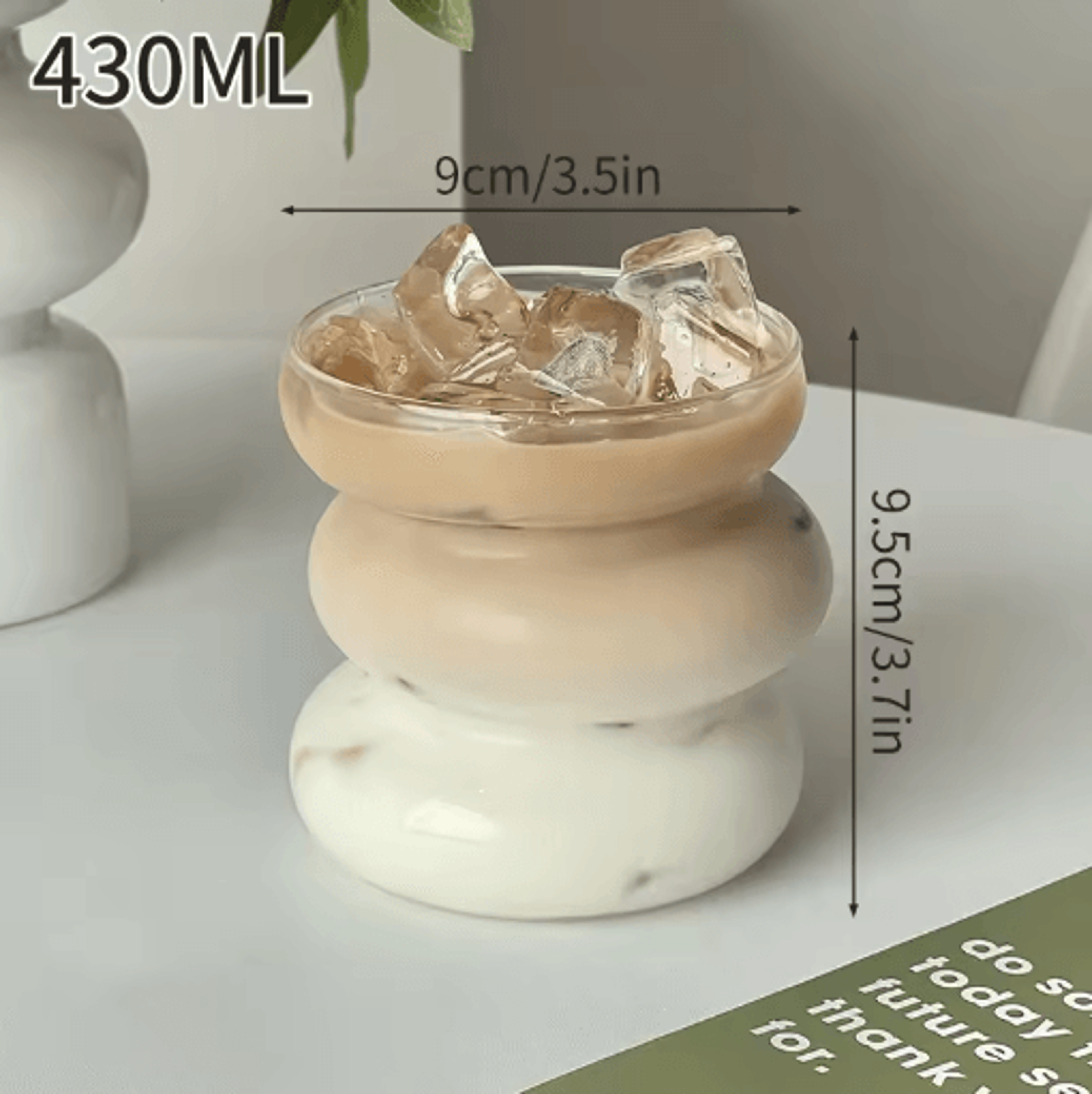 INS Style 3D Rose Glass Cup Heat Resistant Transparent Coffee And Juice Tumbler 5