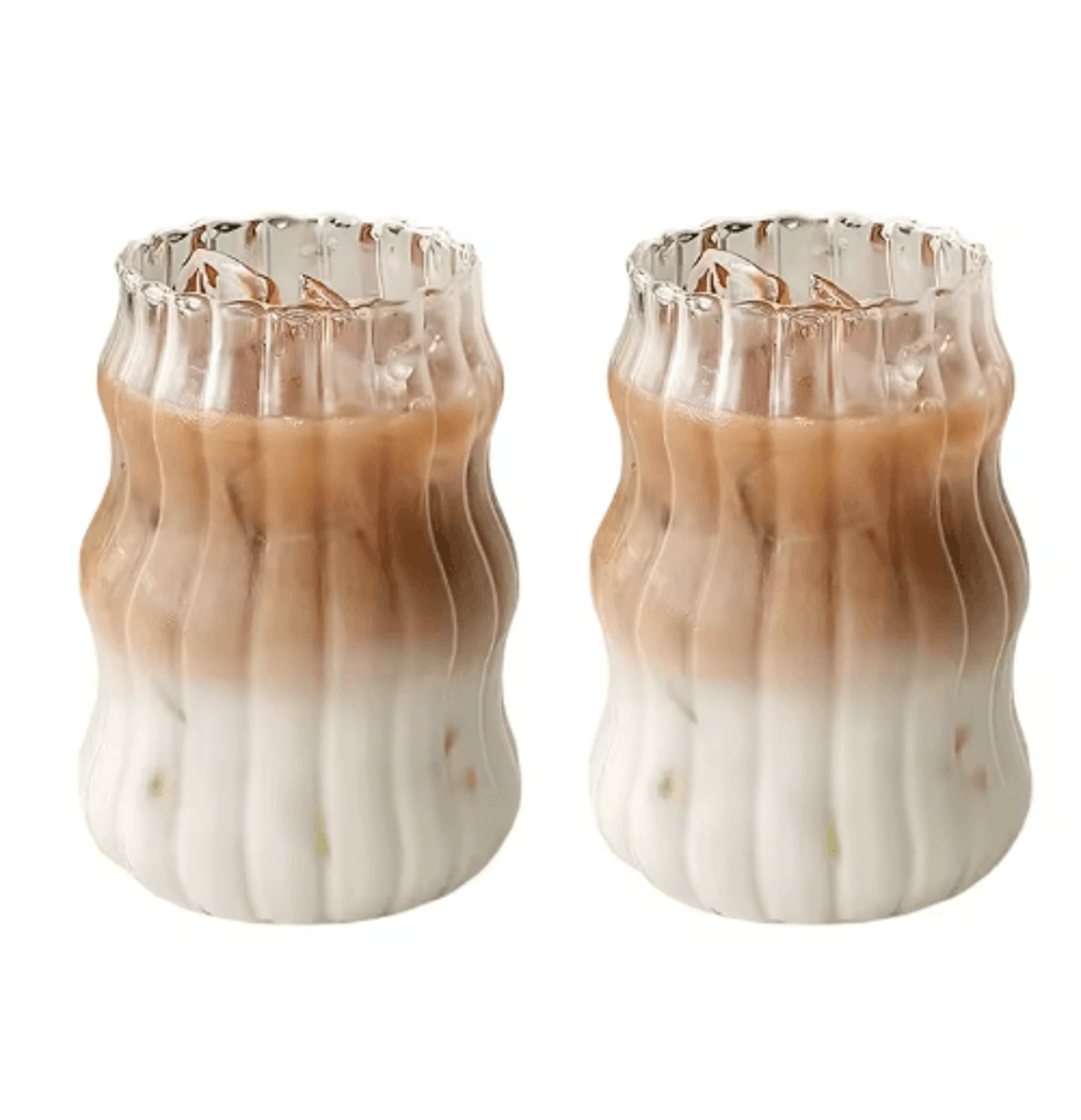 INS Style Transparent Glass Coffee Mug Heat Resistant Ripple Tumbler For Cocktails And Beverages 1  5