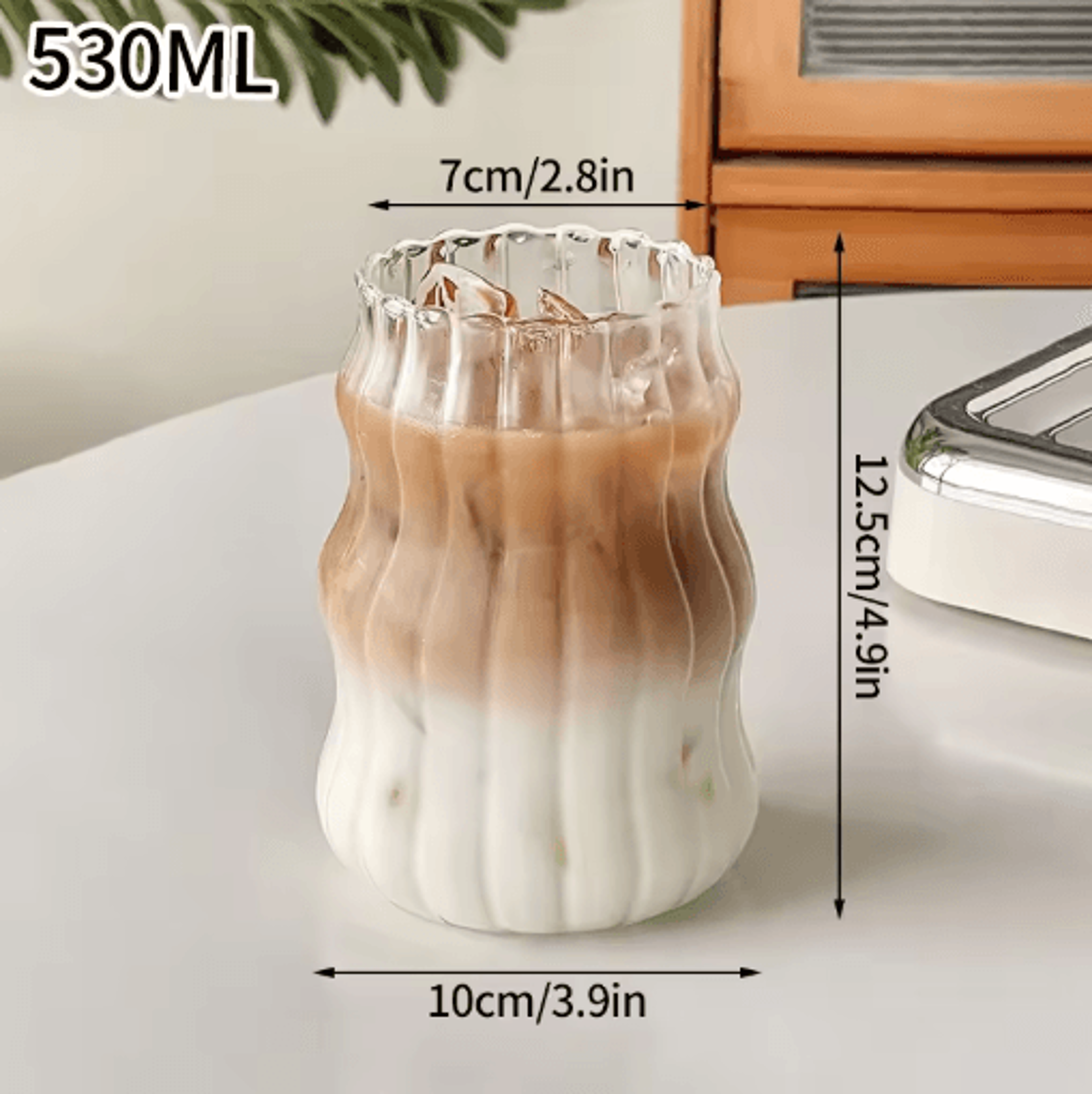 INS Style Transparent Glass Coffee Mug Heat Resistant Ripple Tumbler For Cocktails And Beverages 1  17