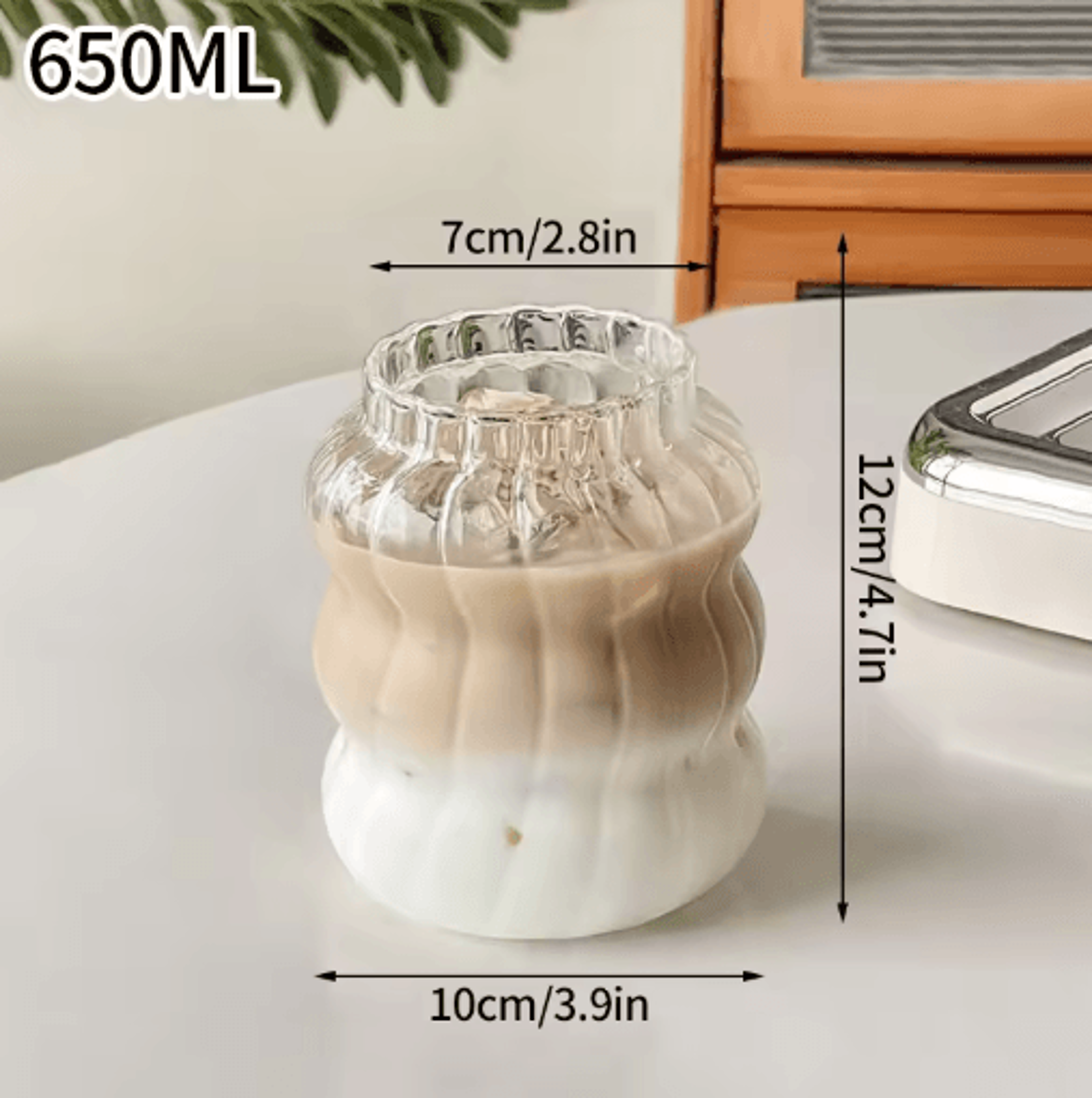 INS Style Transparent Glass Coffee Mug Heat Resistant Ripple Tumbler For Cocktails And Beverages 1  18