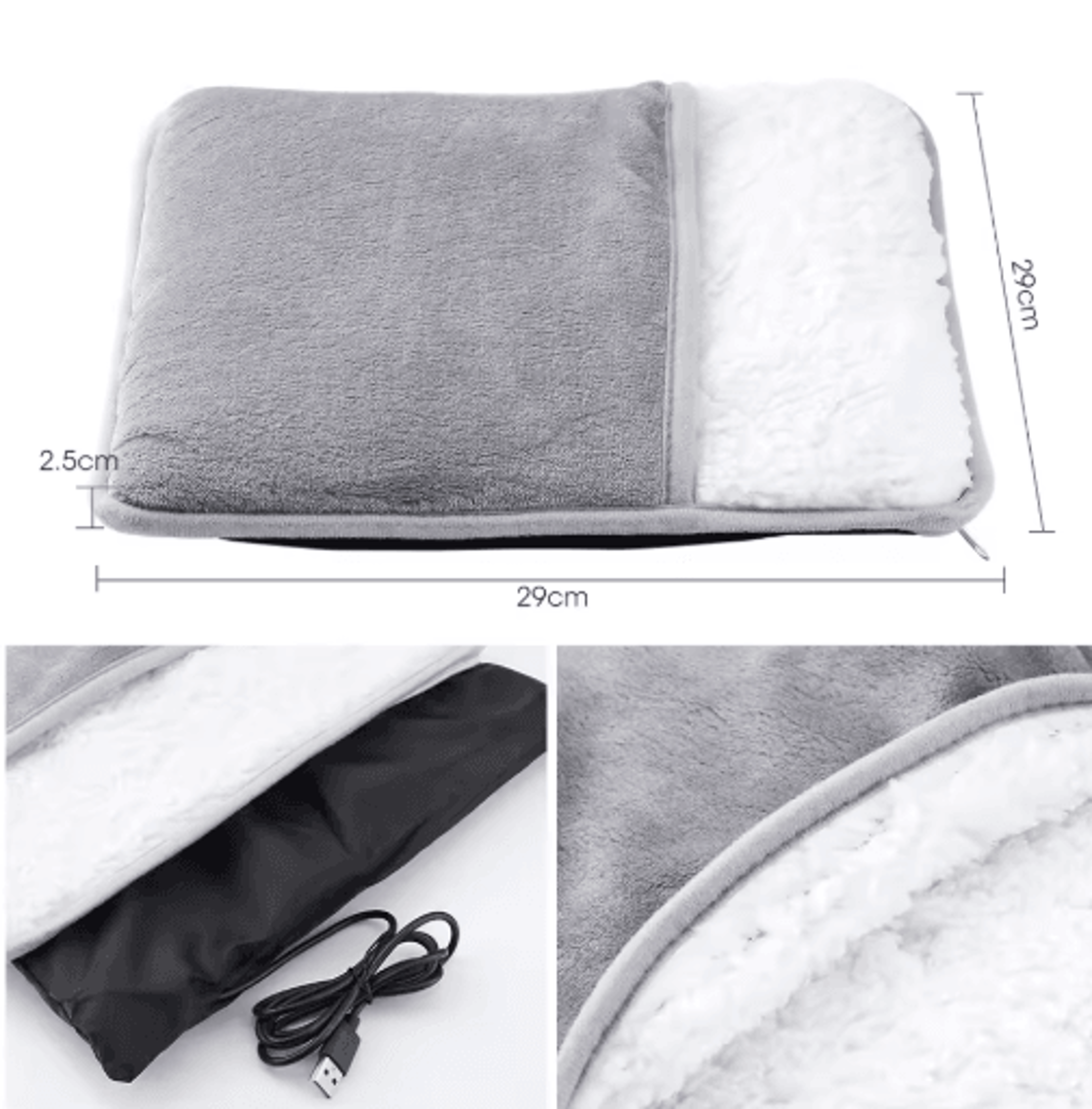 Winter Electric Foot Heating Pad  USB Plush Foot Warmer Mat For Cozy Sleep  Home Comfort 4