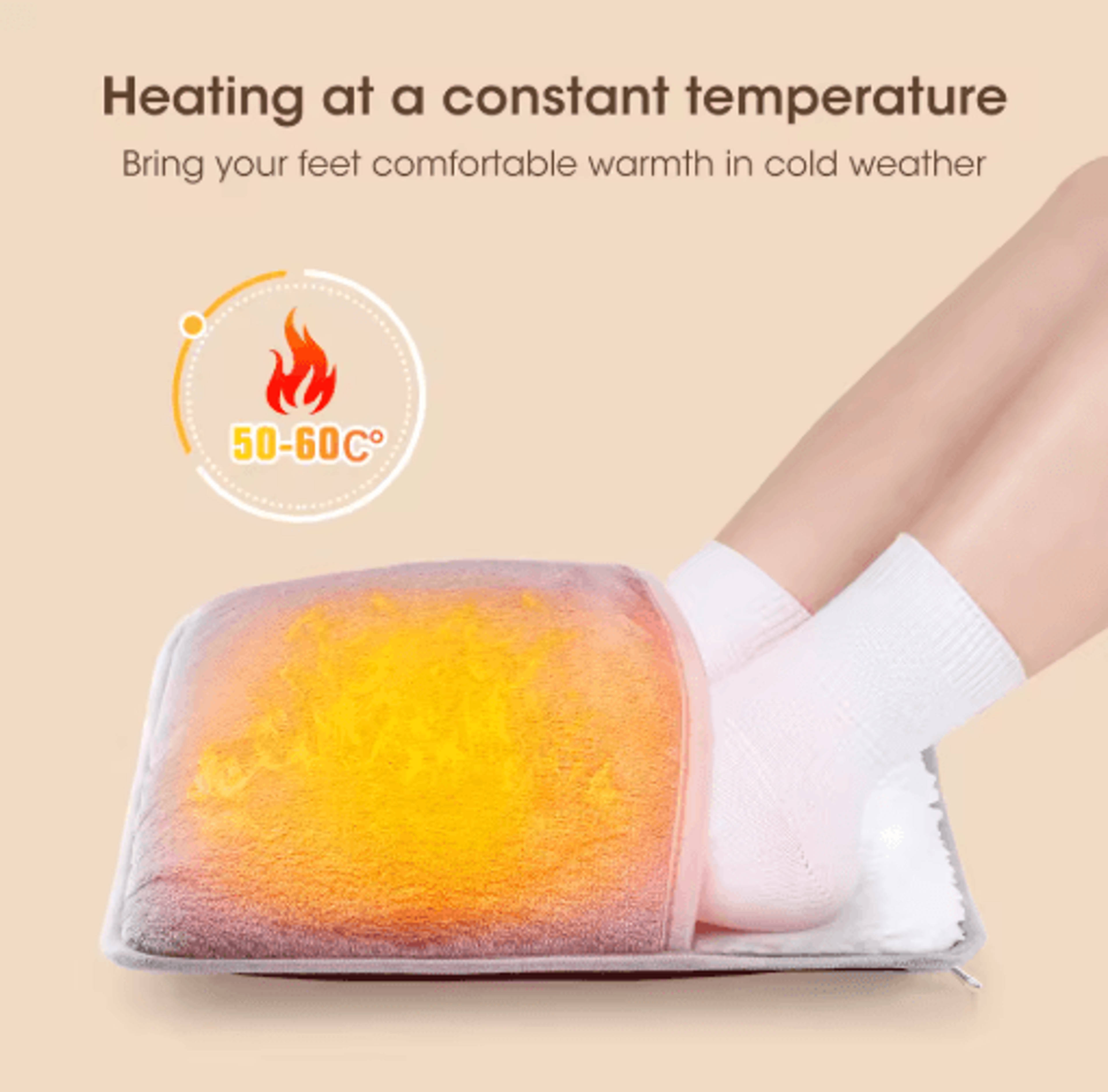 Winter Electric Foot Heating Pad  USB Plush Foot Warmer Mat For Cozy Sleep  Home Comfort 7