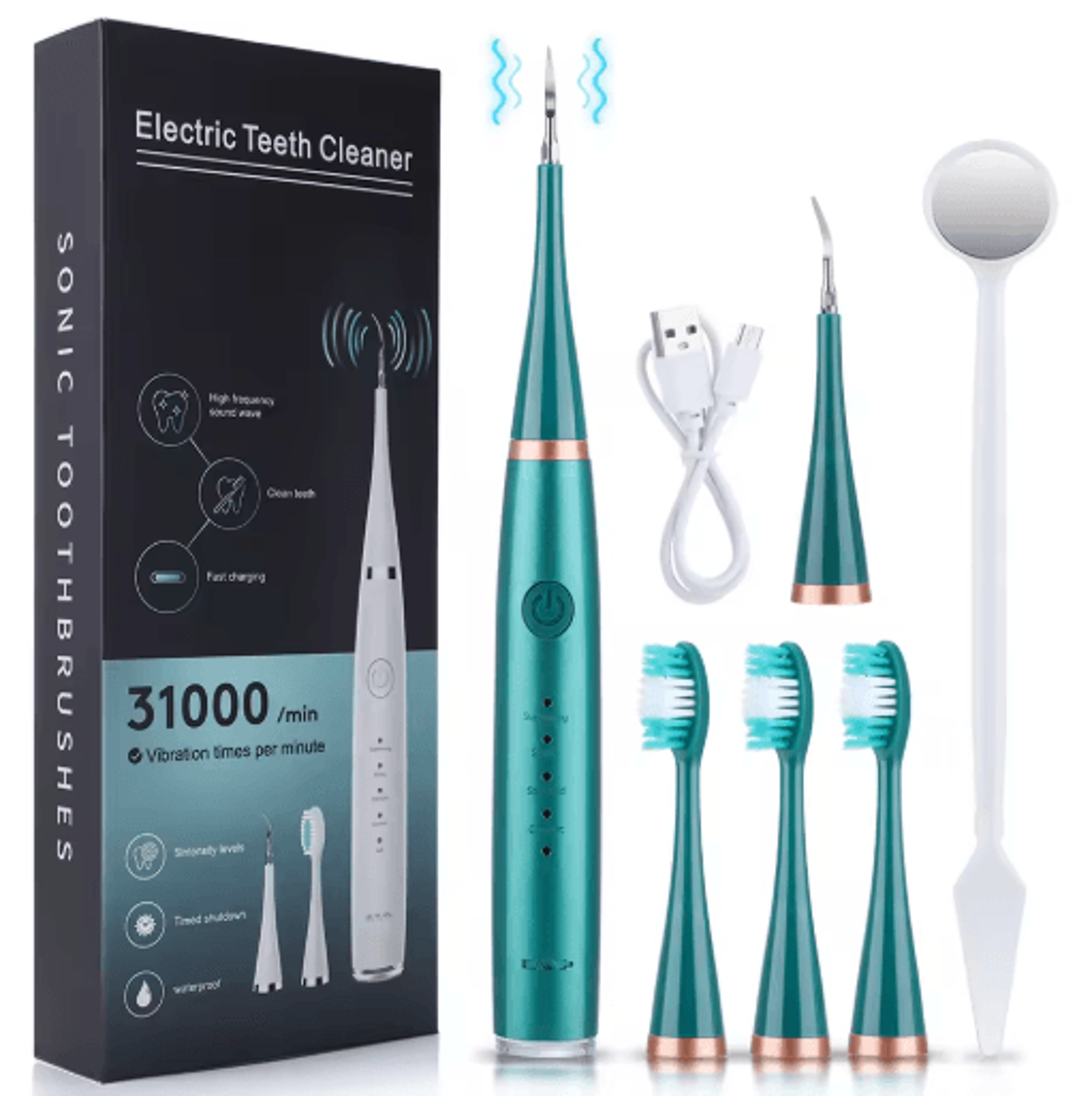 Sonic Electric Toothbrush Teeth Whitening Kit  Dental Cleaner For Coffee  Tea Stain Removal 1