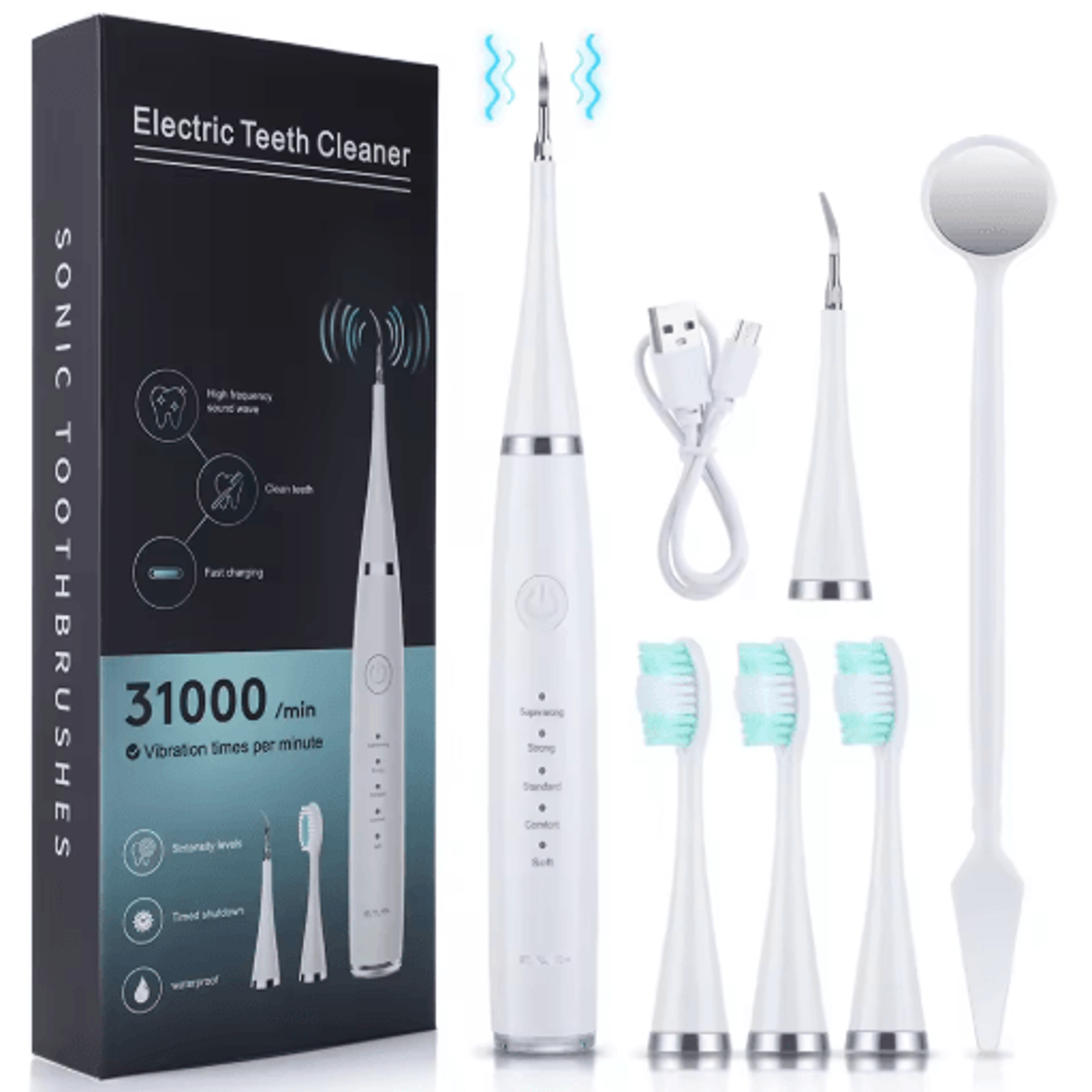Sonic Electric Toothbrush Teeth Whitening Kit  Dental Cleaner For Coffee  Tea Stain Removal 3