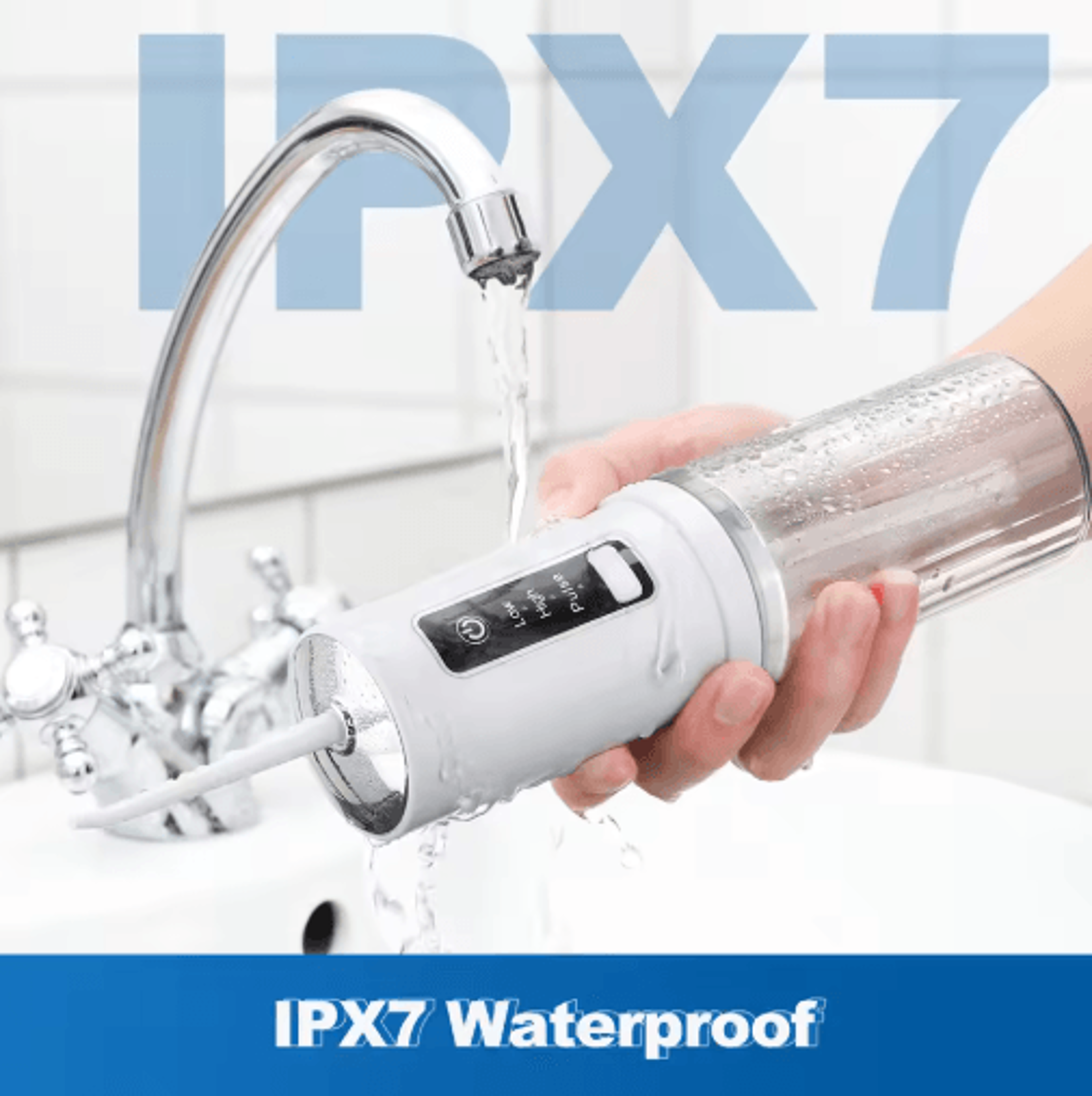 Cordless Water Dental Flosser  3Mode Rechargeable Portable Oral Irrigator IPX7 Waterproof 5