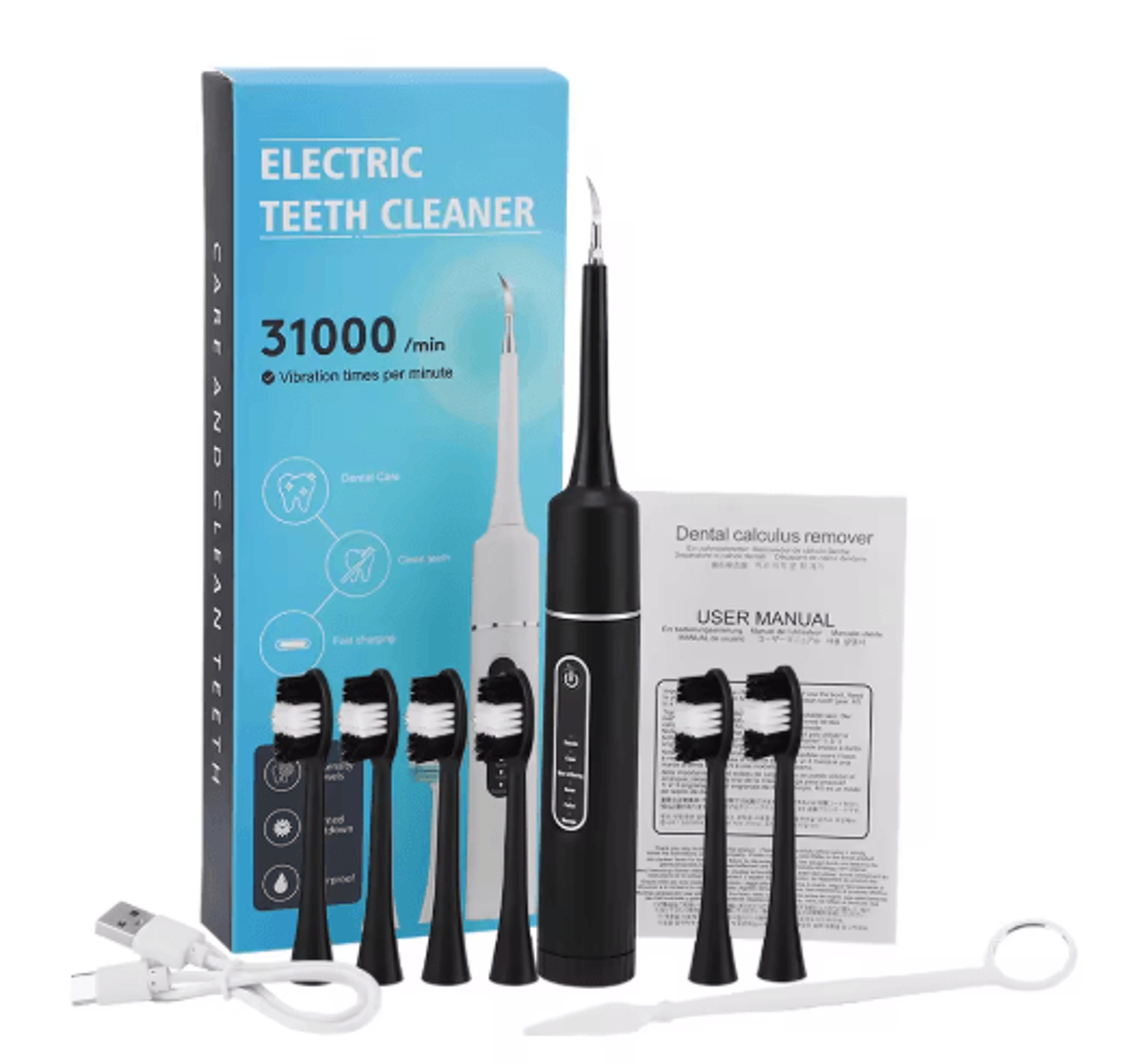 Sonic Electric Toothbrush For Adults  31000 VPM Deep Clean With 6 Modes  6 Brush Heads 2